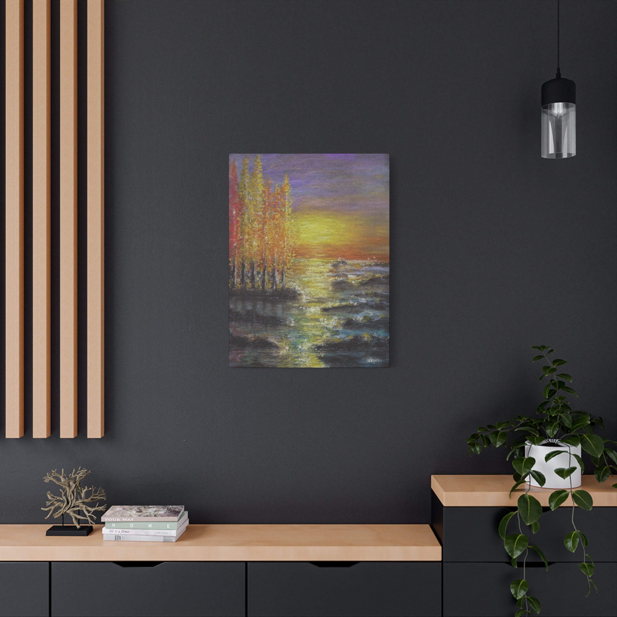 Tranquil Sunset Lake Canvas Print — Matte Stretched Canvas