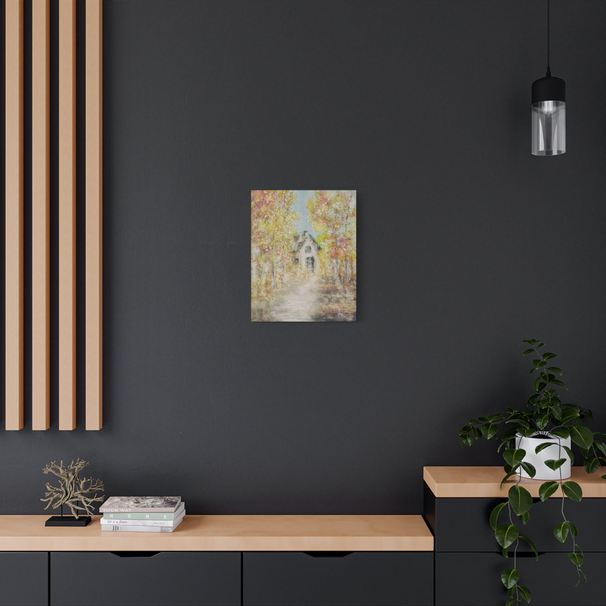 Autumn Cottage Canvas Print — Stretched Matte Wall Art