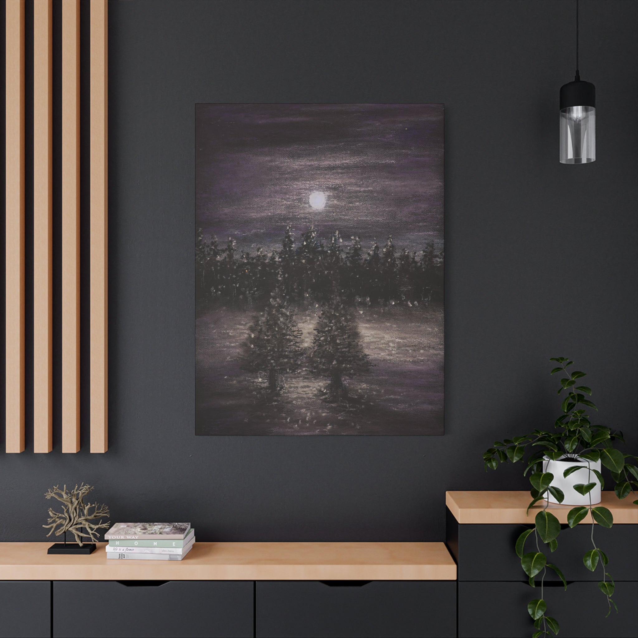 Moonlit Forest Canvas Print — Matte Stretched Wall Art