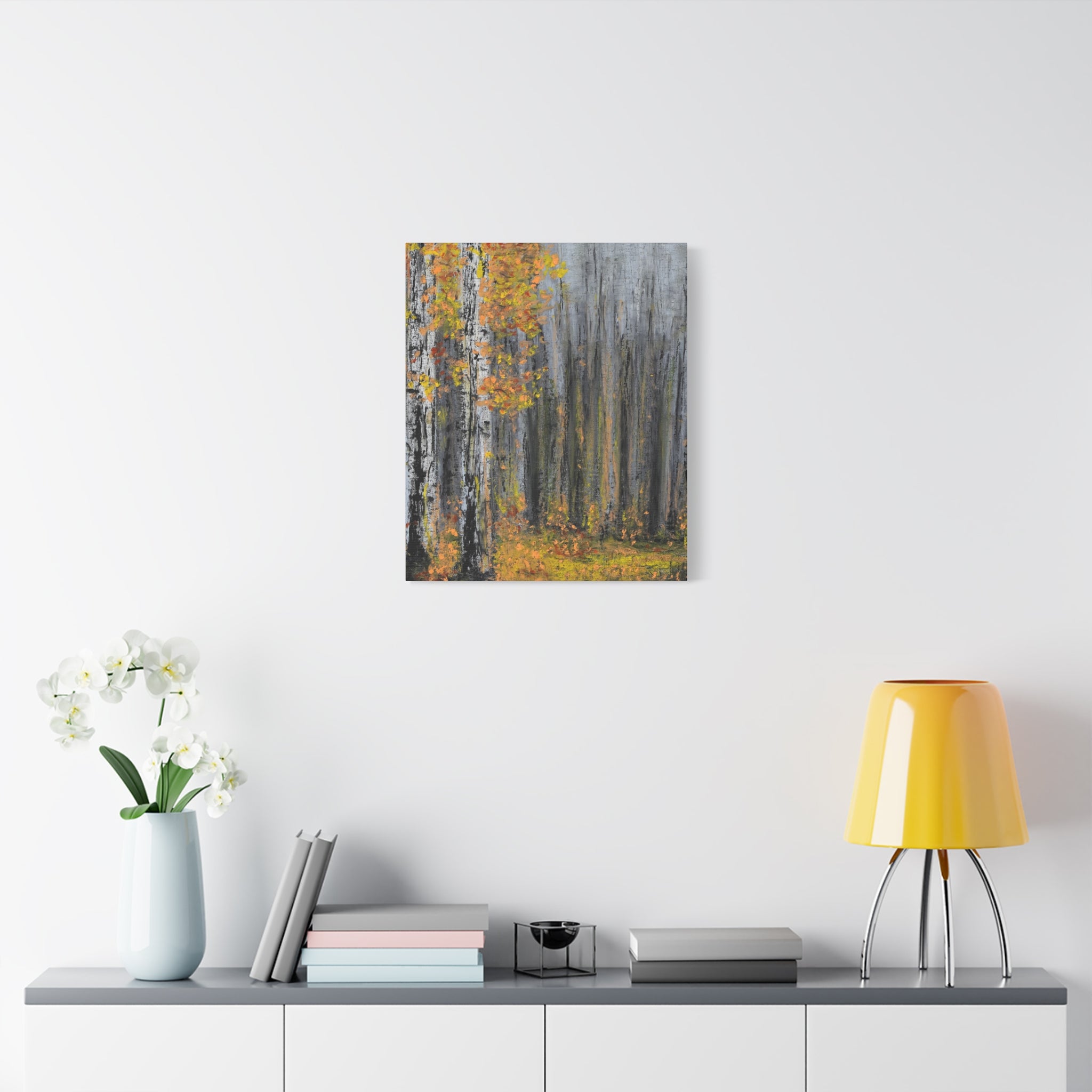 Autumn Birch Forest Matte Canvas Wall Art — Stretched 1.25"