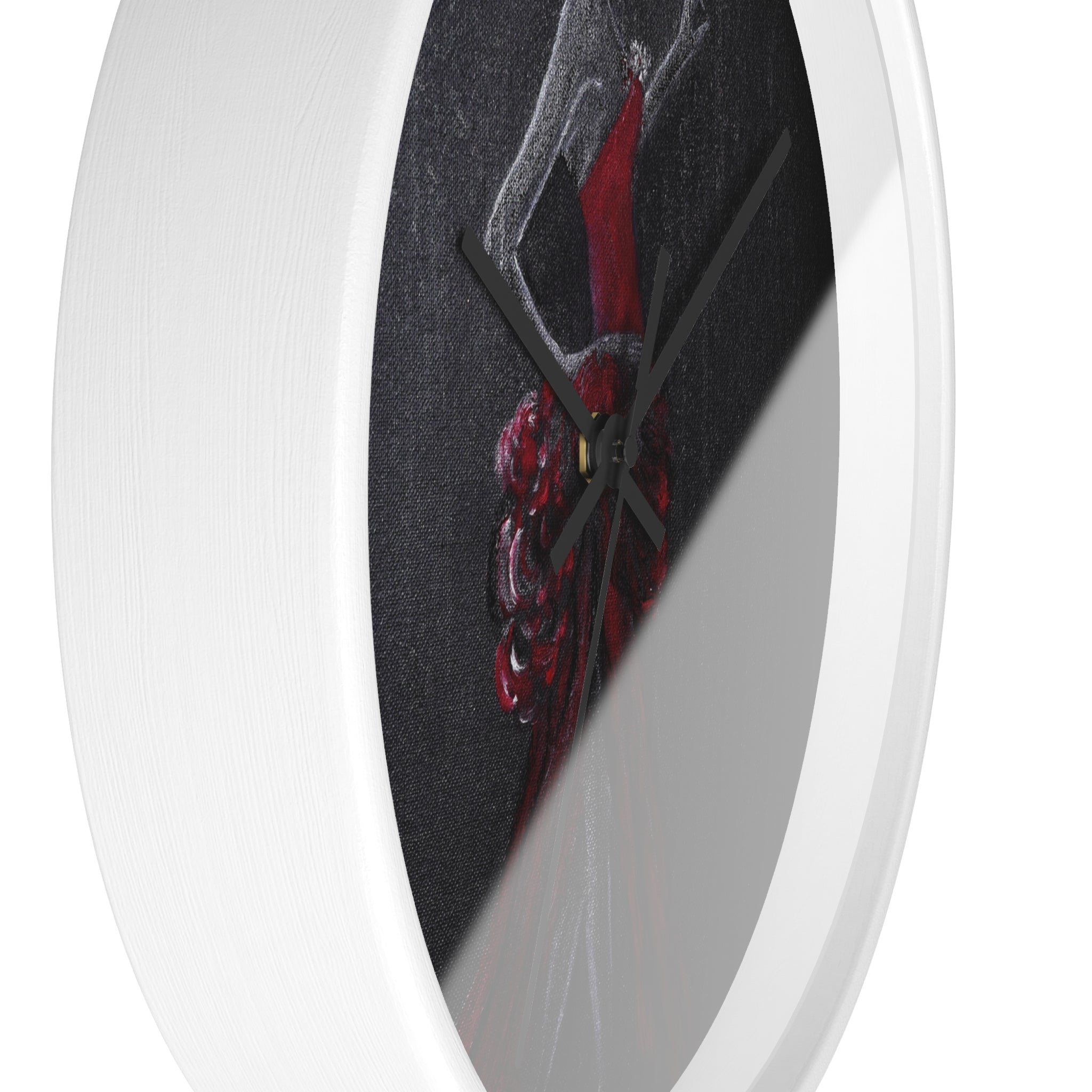 Elegant Lady in Red Dress  Wall Clock — Fashion Illustration Home Decor
