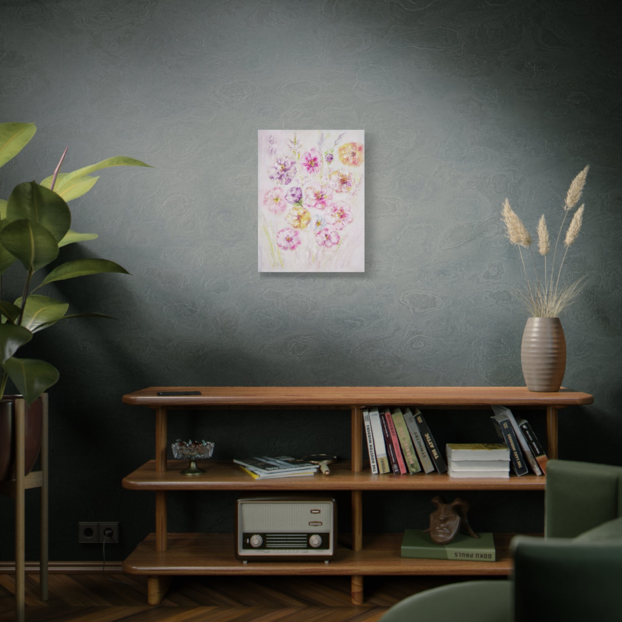 Floral Watercolor Bouquet Canvas Print — Matte Stretched Wall Art