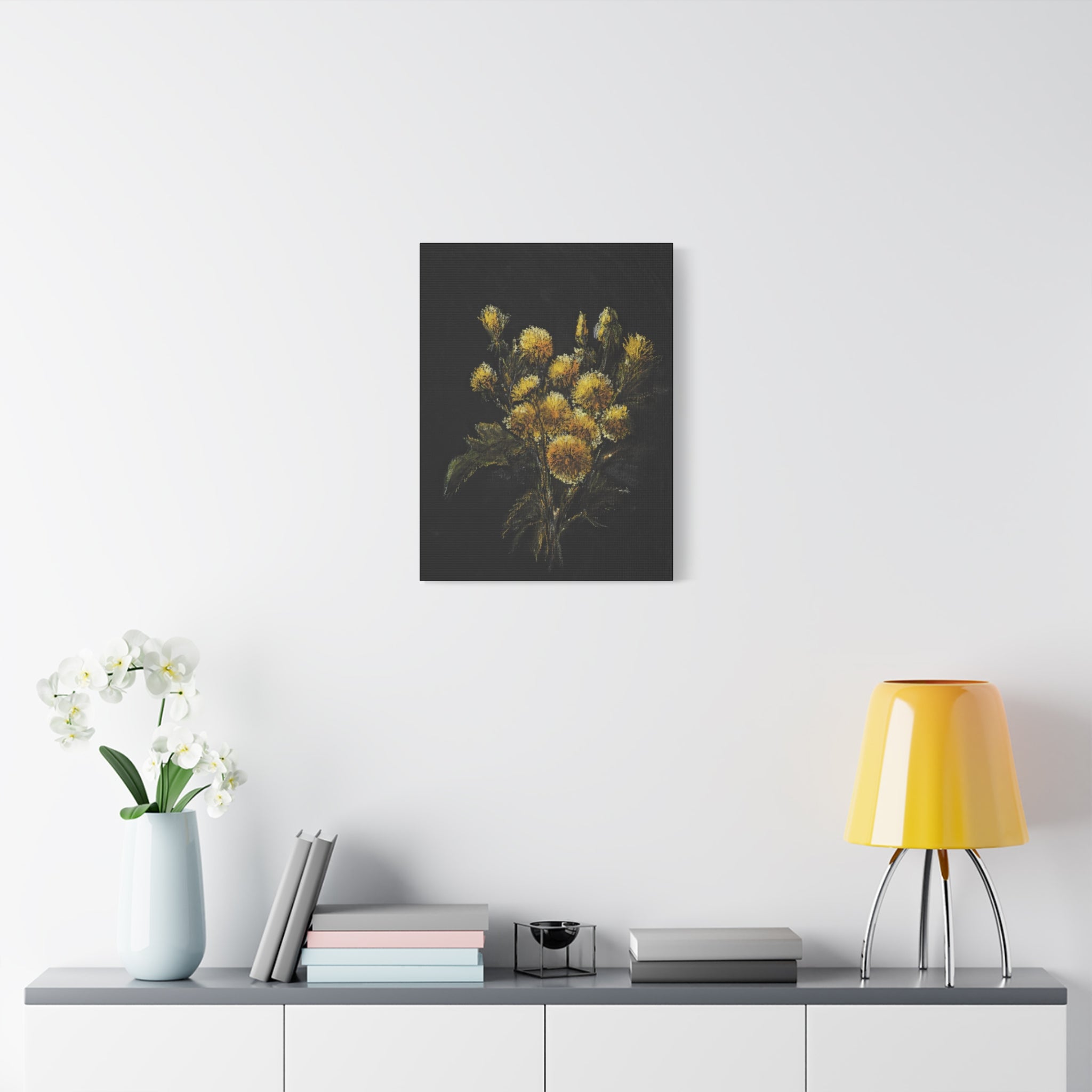 Floral Yellow Bouquet Matte Canvas Wall Art