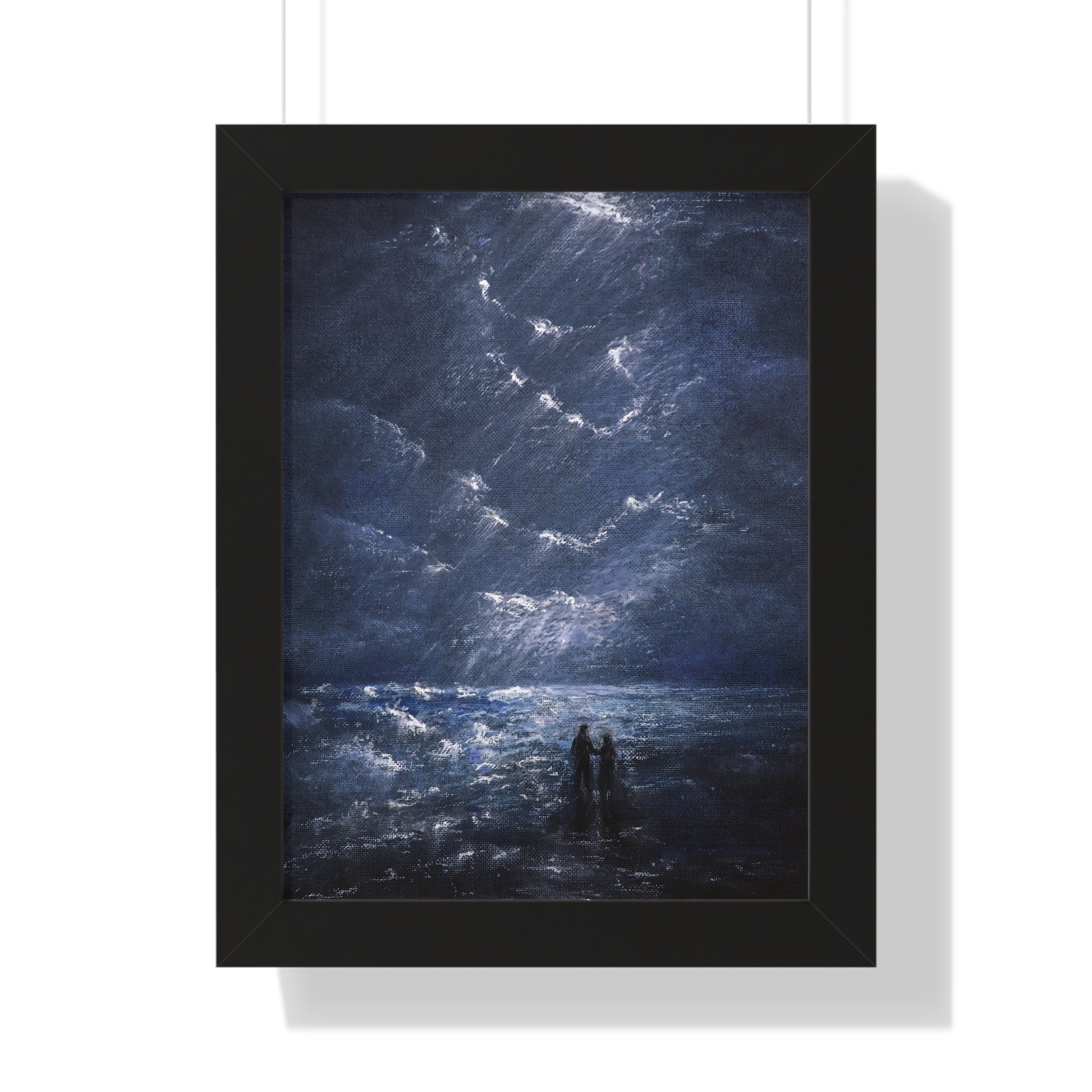 Framed Poster -Couple on Shore at Night