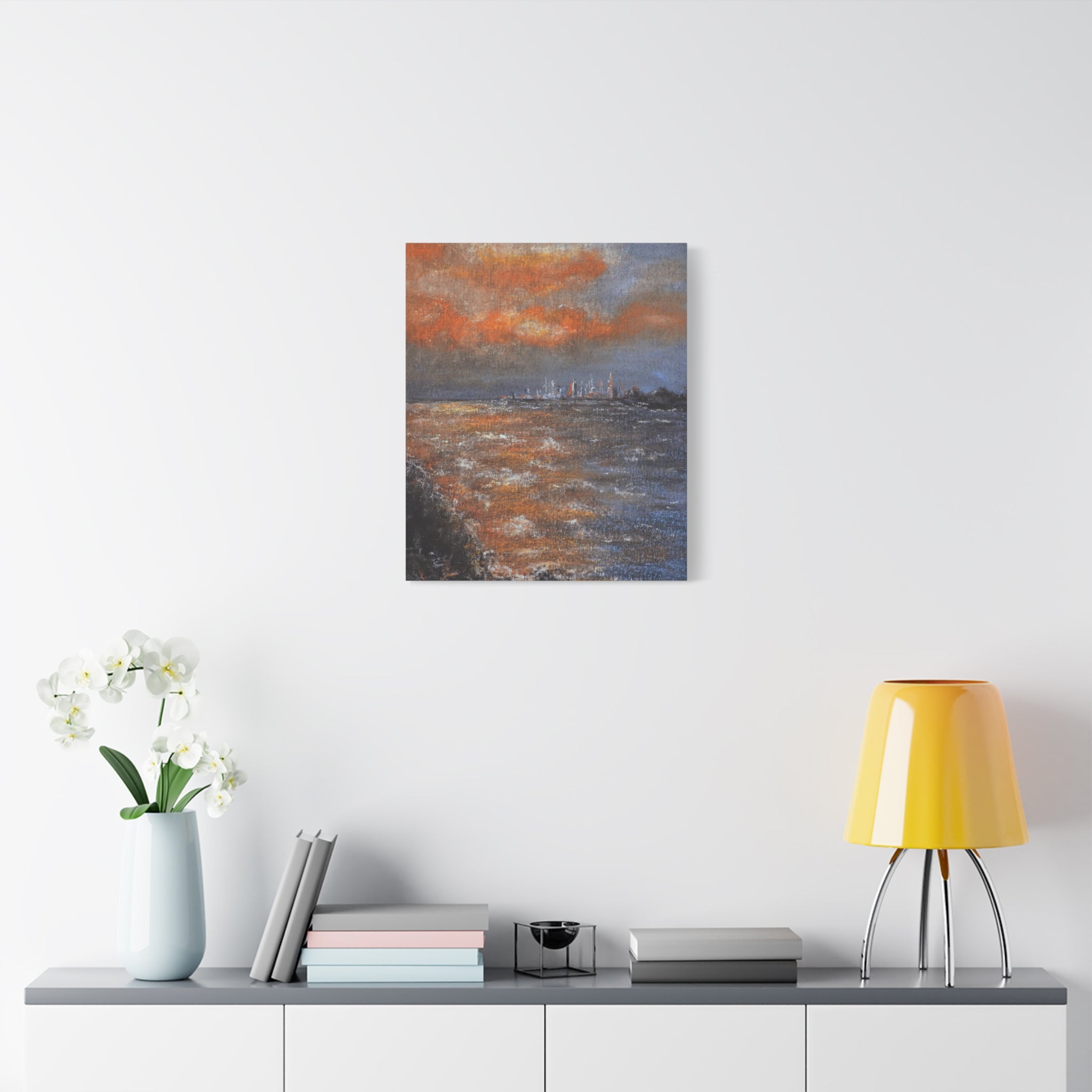Sunset Coastal Canvas Wall Art — Stretched Matte Landscape Print