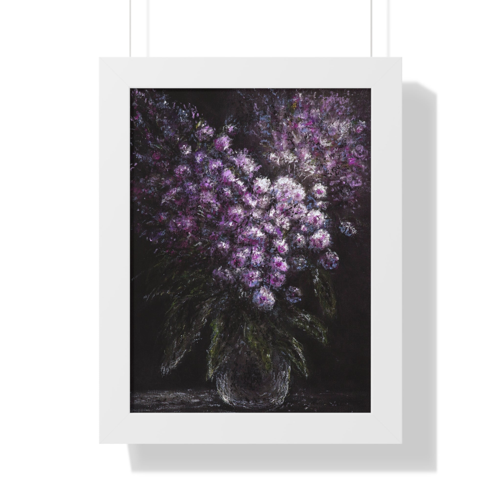 Framed Poster — Moody Purple Floral Bouquet Wall Art