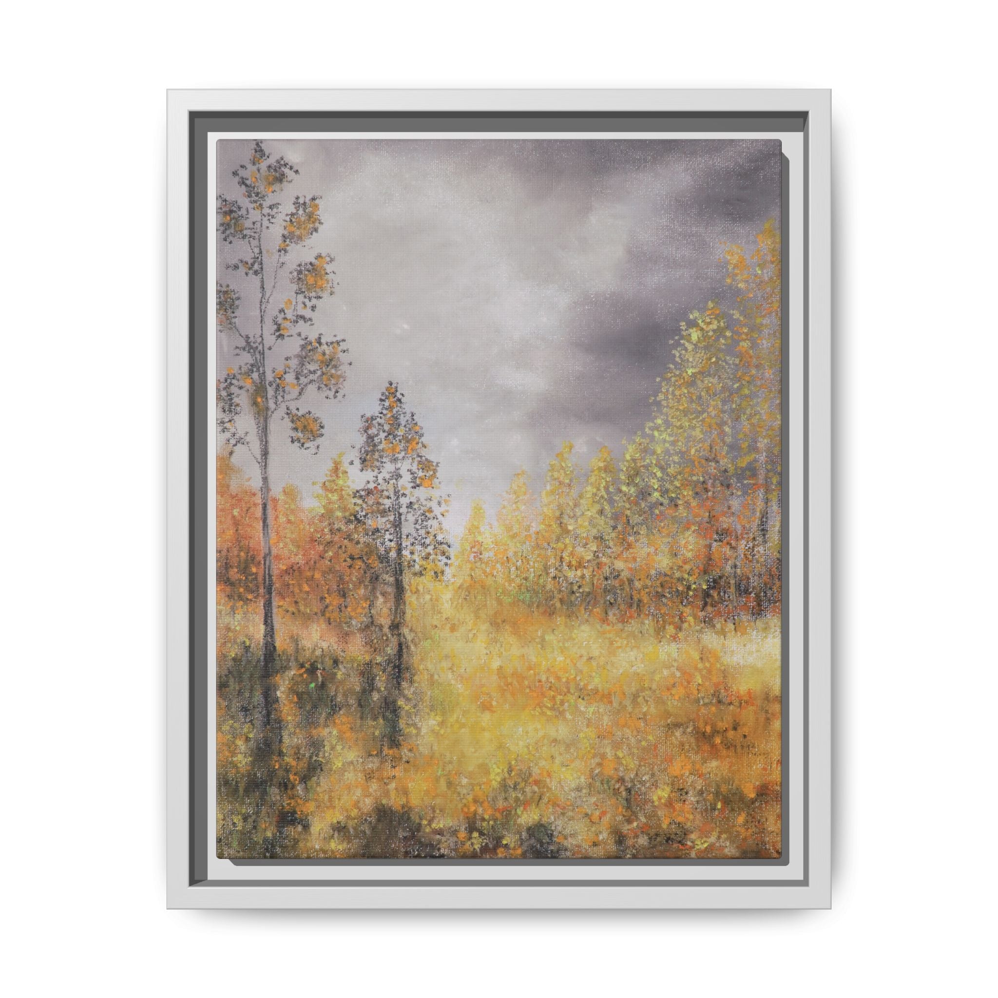 Autumn Meadow - Framed Autumn Landscape Canvas Print