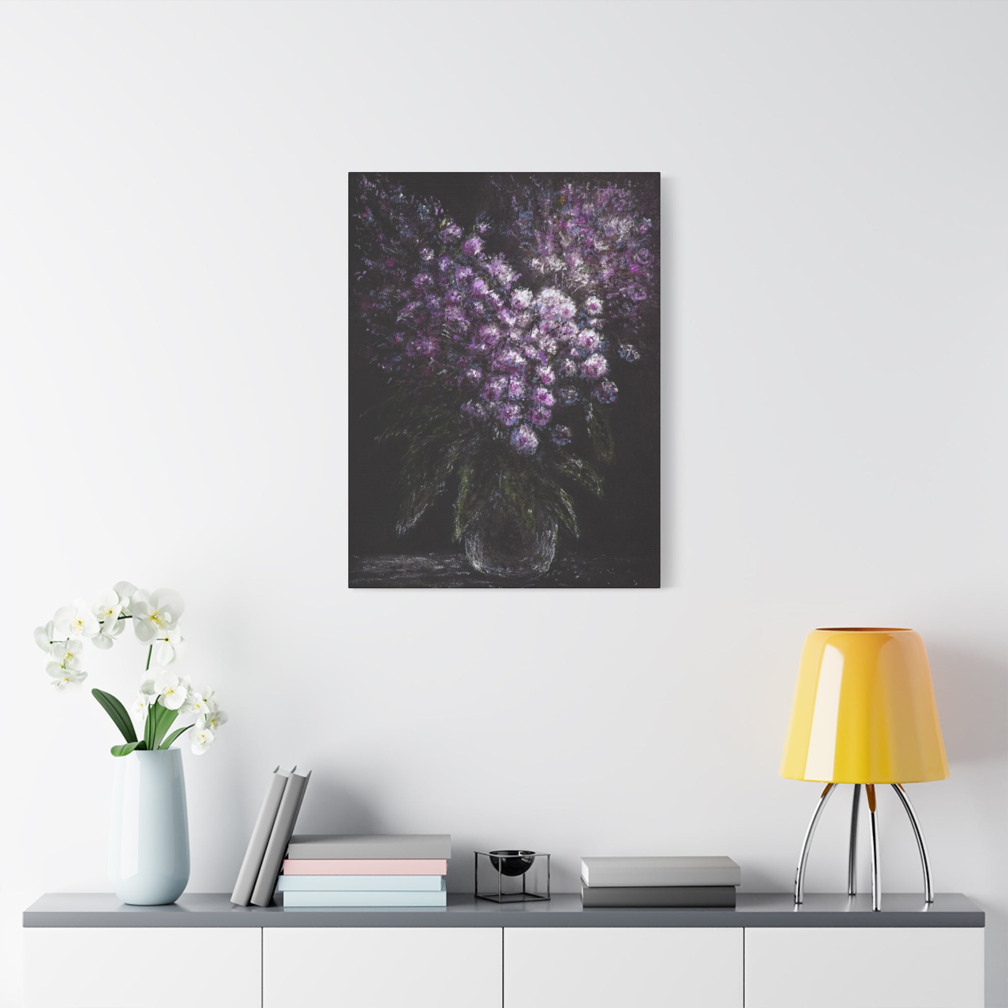 Purple Floral Bouquet Canvas Art - Matte Stretched Wall Decor