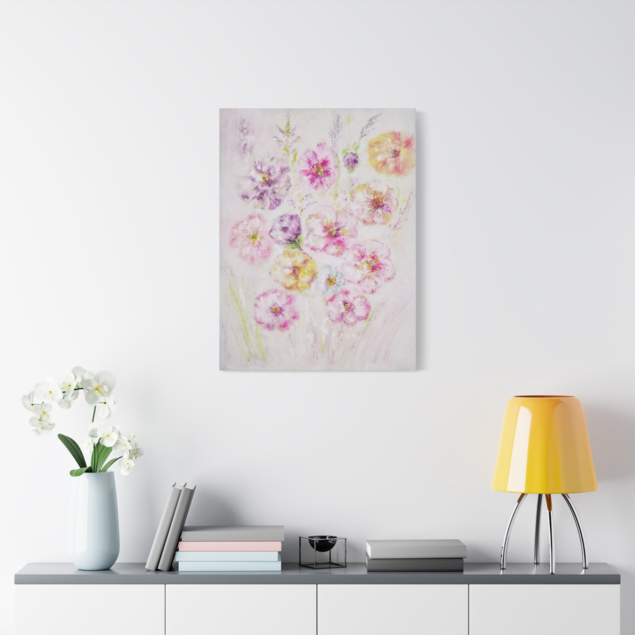 Floral Watercolor Bouquet Canvas Print — Matte Stretched Wall Art
