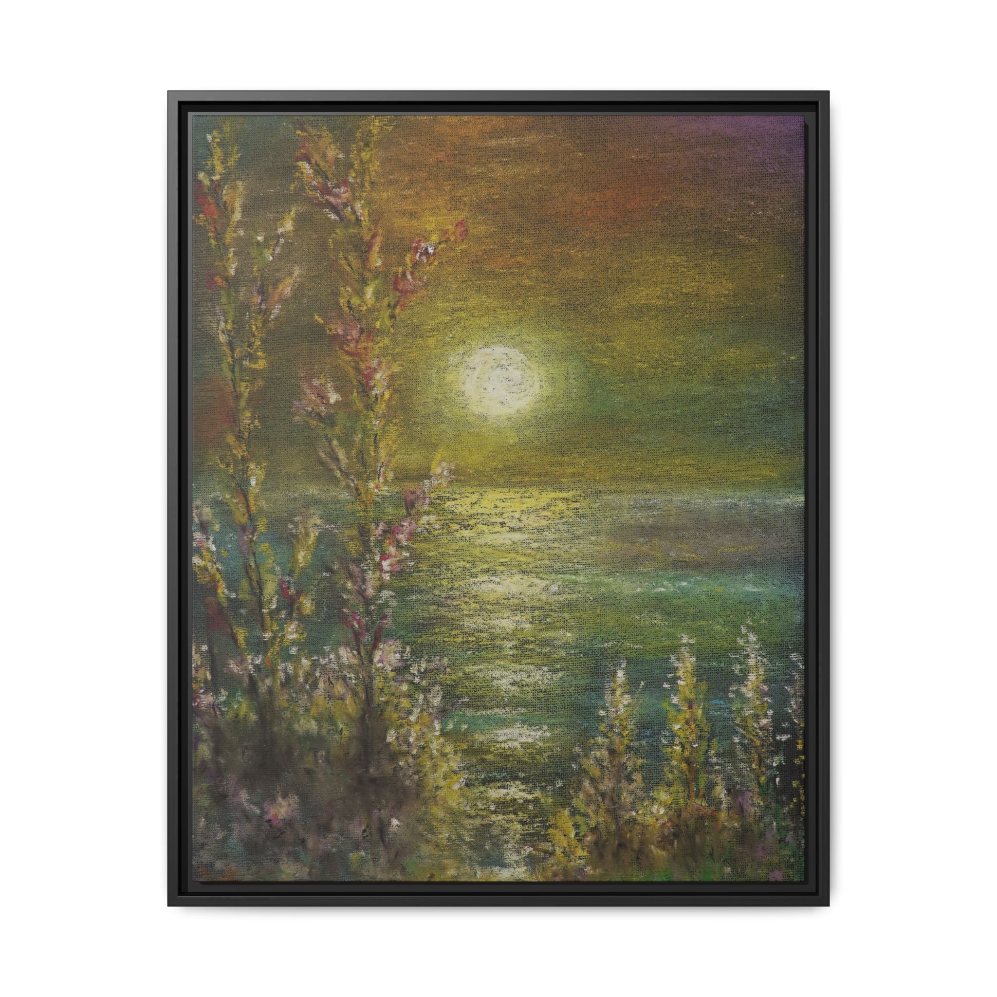 Framed Matte Canvas Print — Tranquil Moonlit Seascape