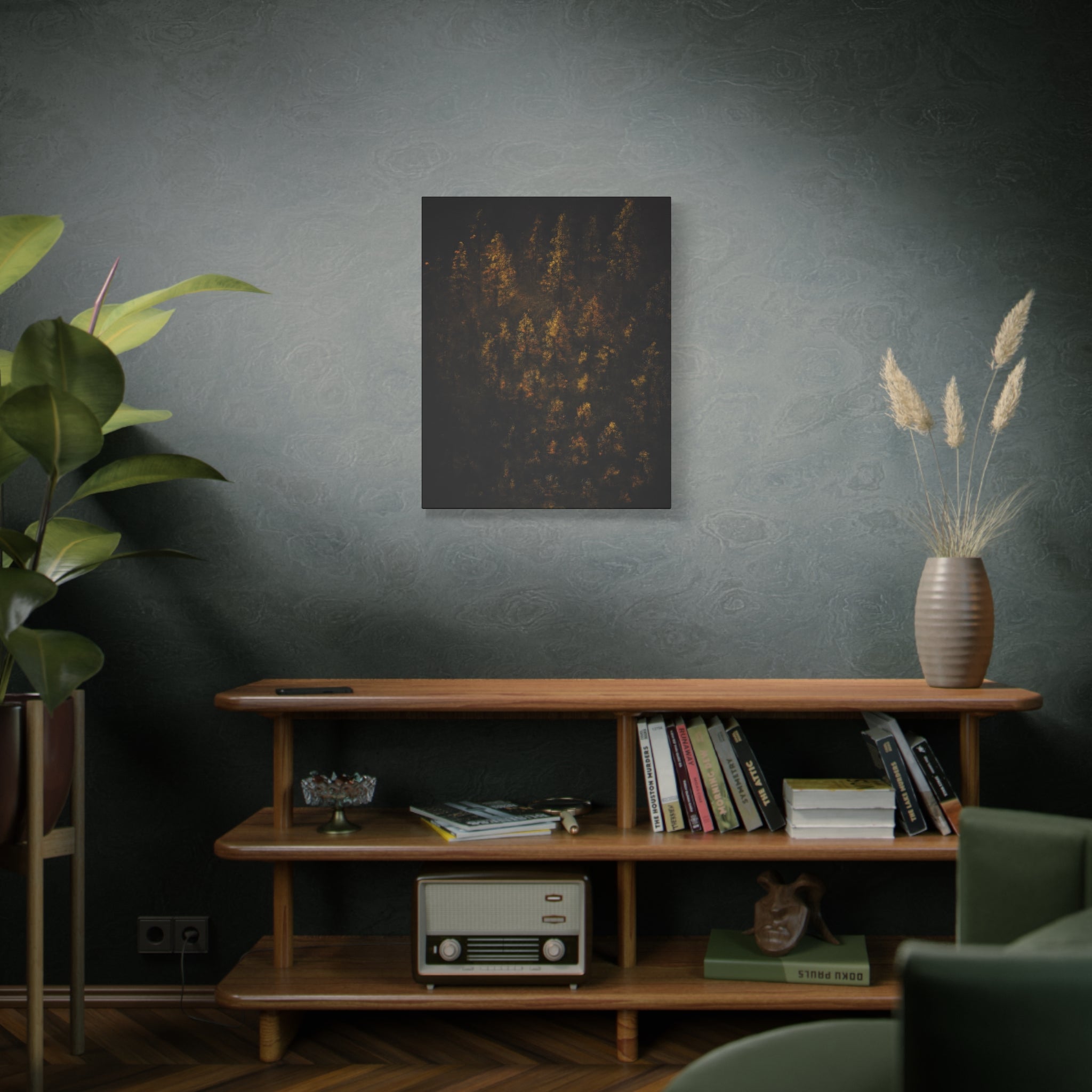 Autumn Forest Matte Canvas Print — Gold Fall Trees Wall Art, Stretched 1.25"