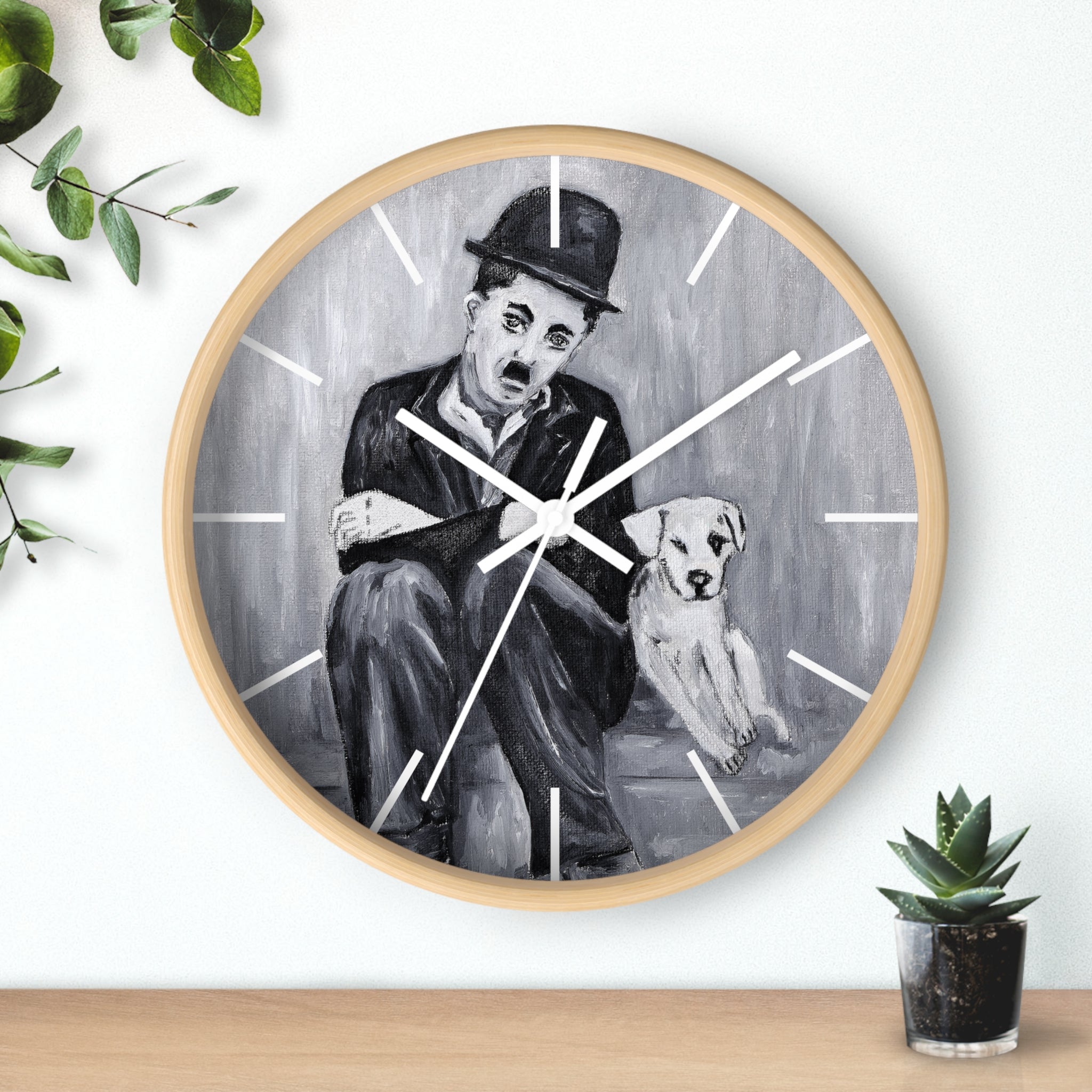 Charlie Chaplin Art Wall Clock — Vintage Silent Film Poster Style