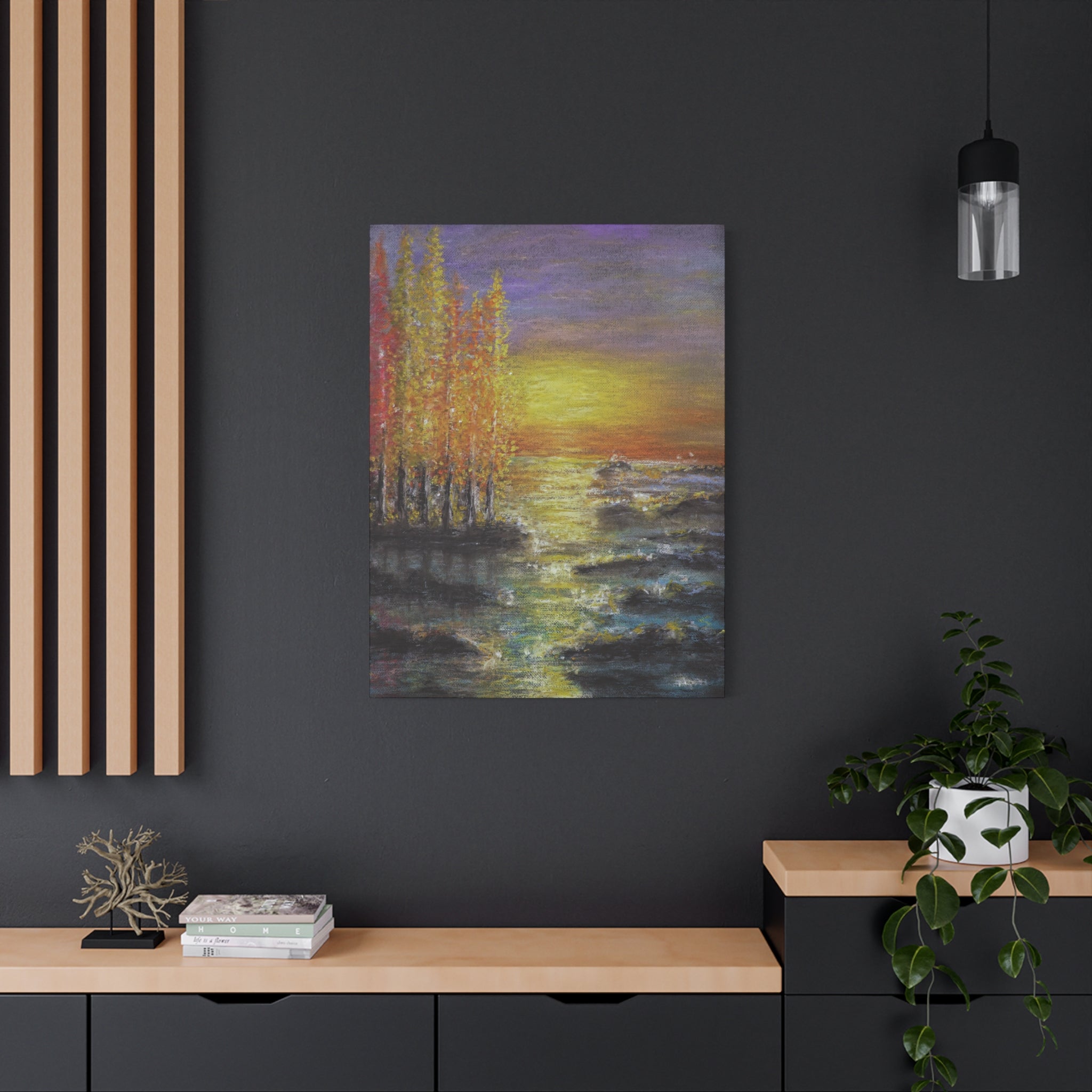 Tranquil Sunset Lake Canvas Print — Matte Stretched Canvas