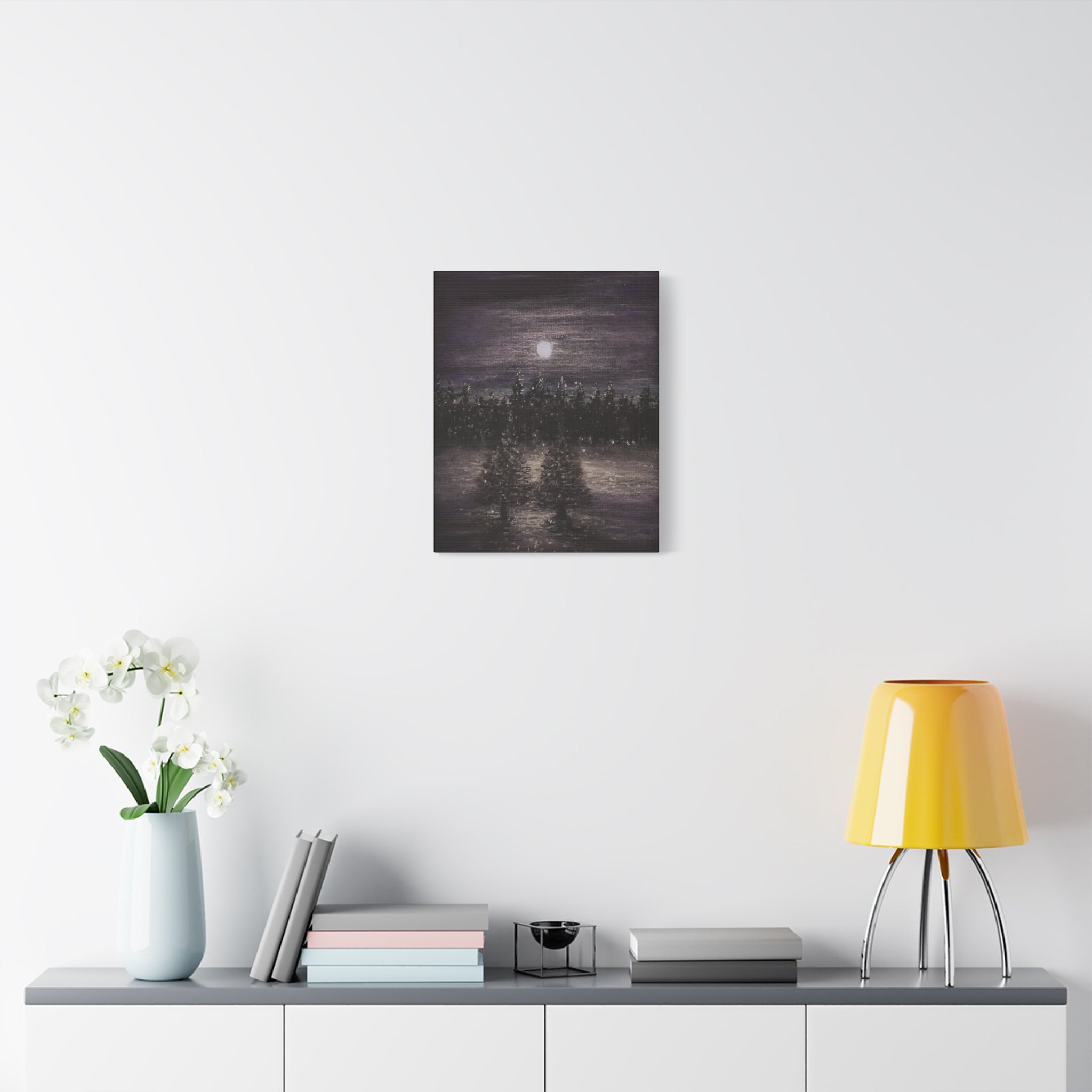 Moonlit Forest Canvas Print — Matte Stretched Wall Art