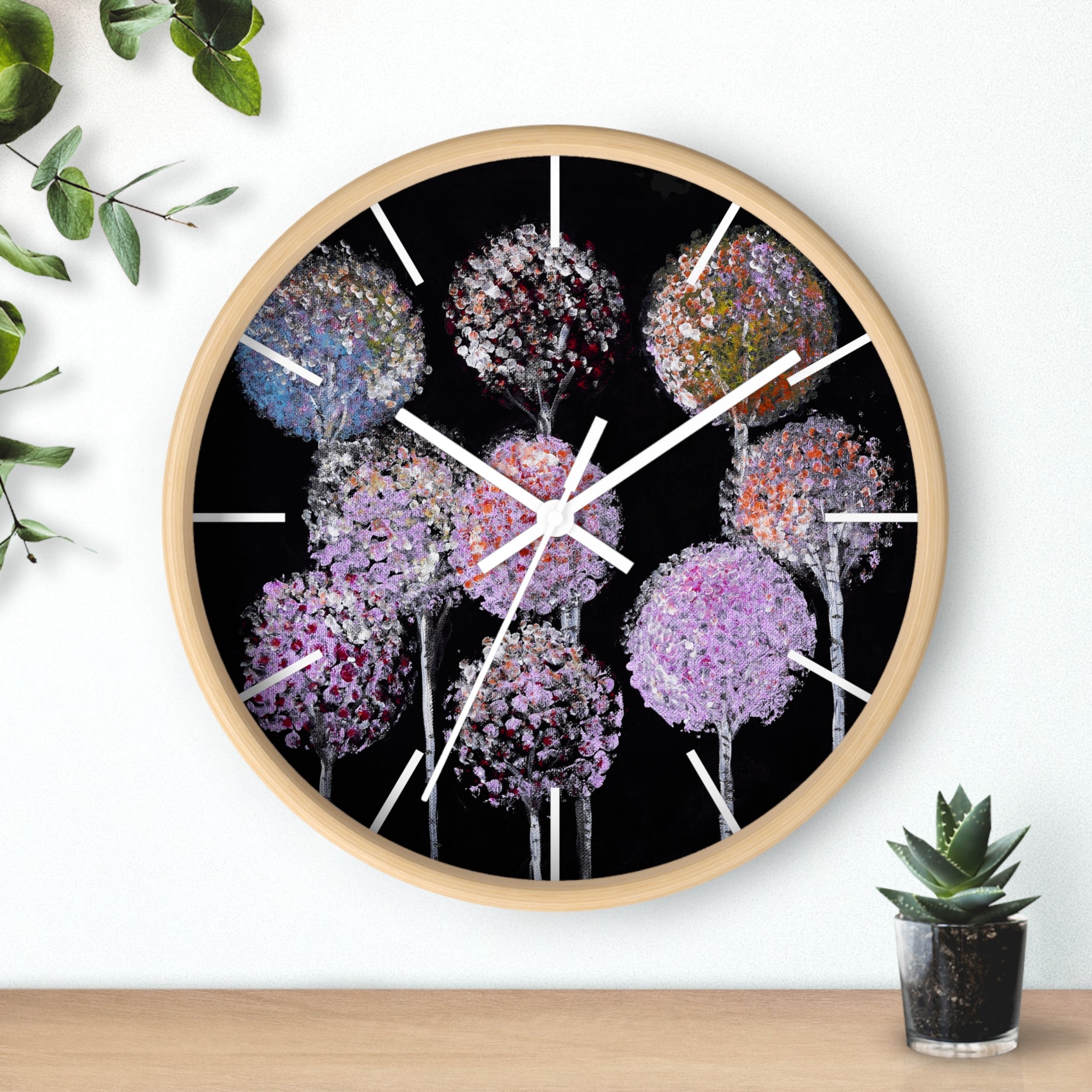 Allium Bouquet Wall Clock — Floral Modern Decorative Clock for Home & Office