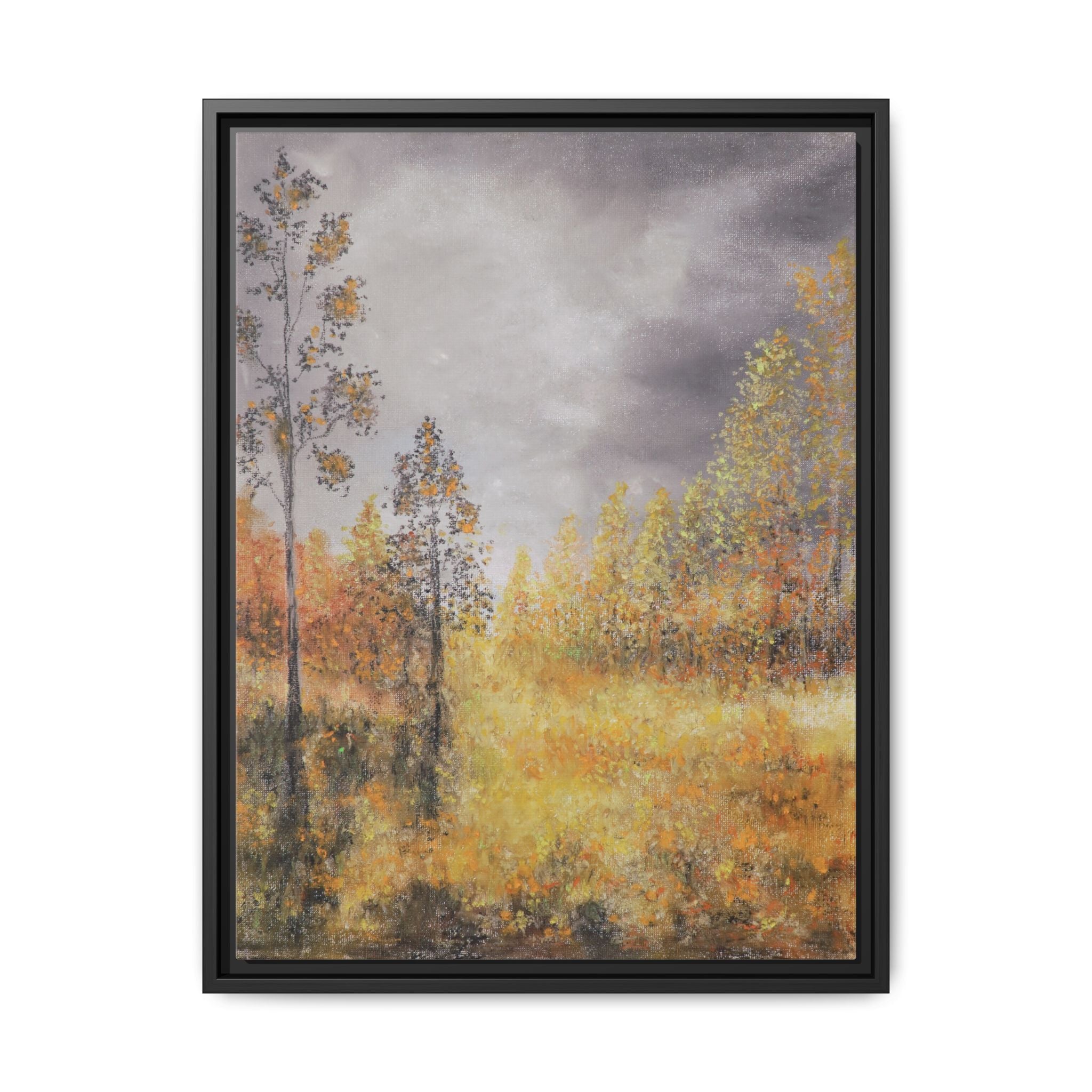 Autumn Meadow - Framed Autumn Landscape Canvas Print