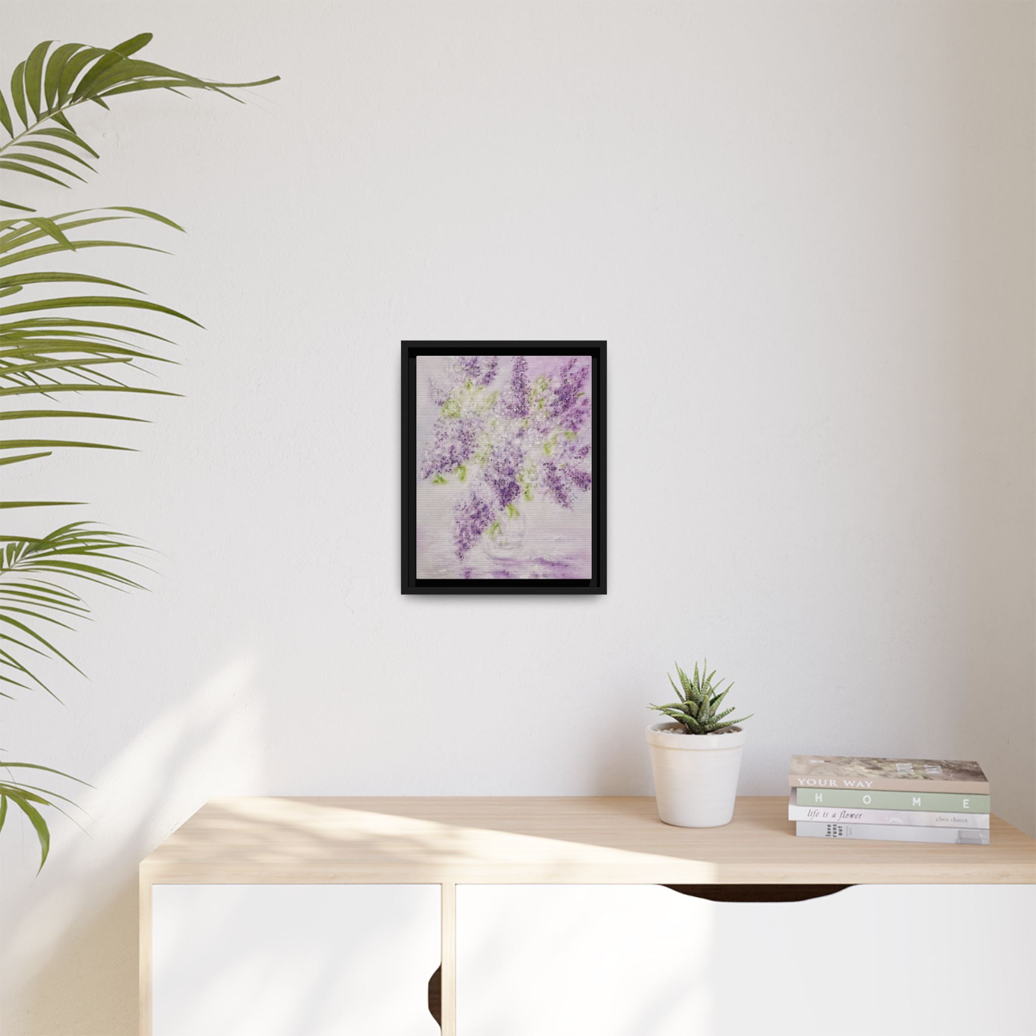 Framed Lilac Canvas Print — Matte Floral Wall Art