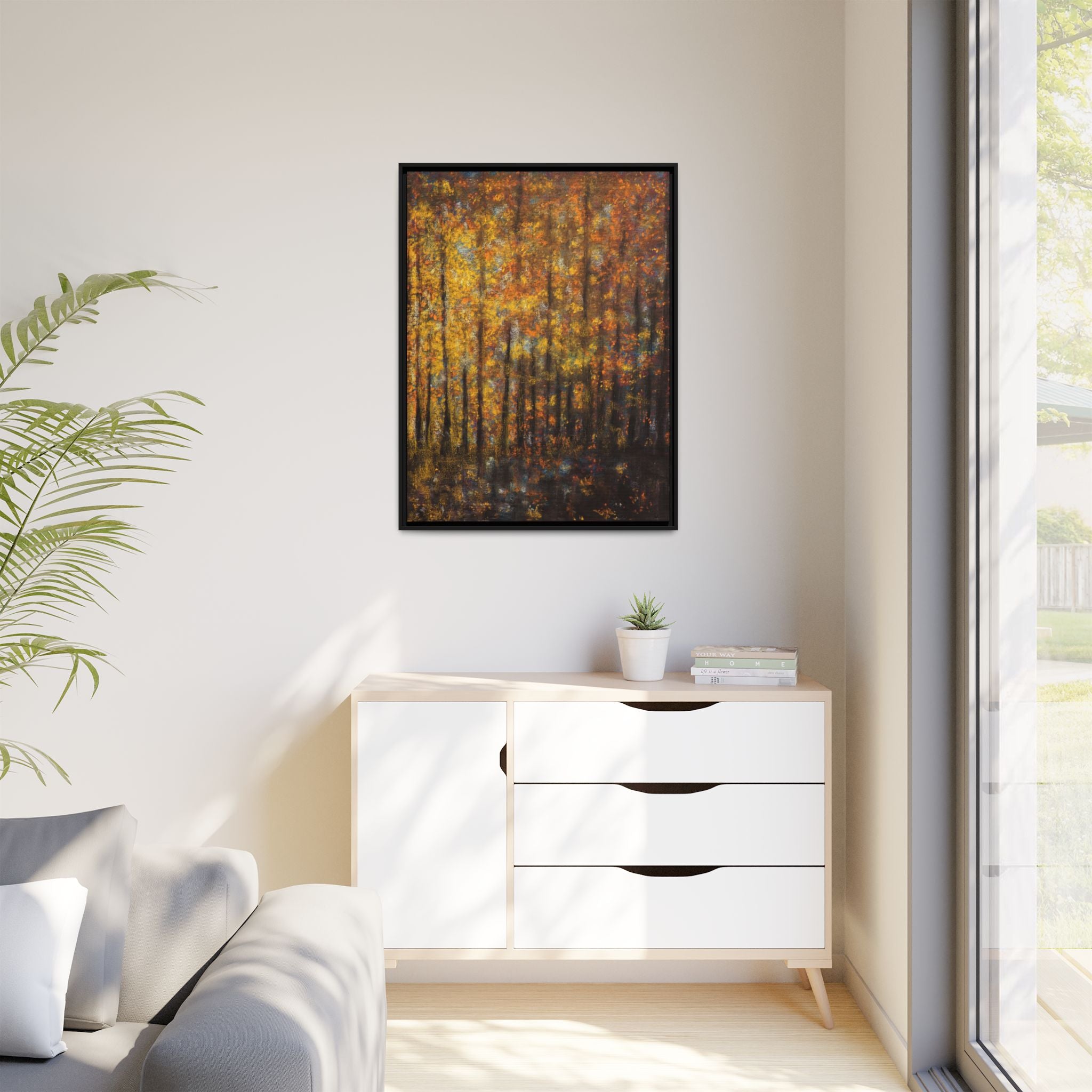 Autumn Forest Matte Canvas Print — Framed Fall Landscape Wall Art