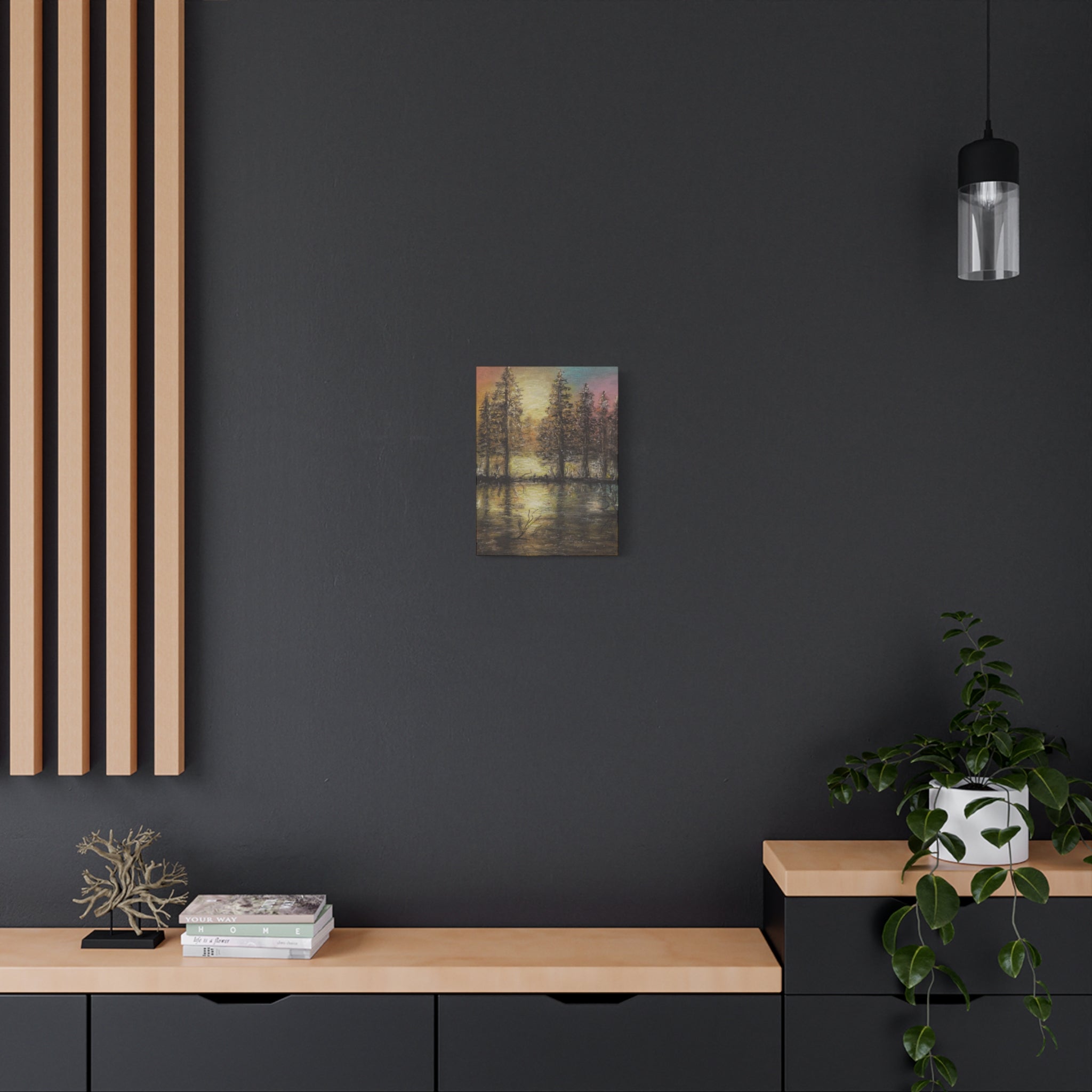 Sunset Forest Reflection Canvas Print