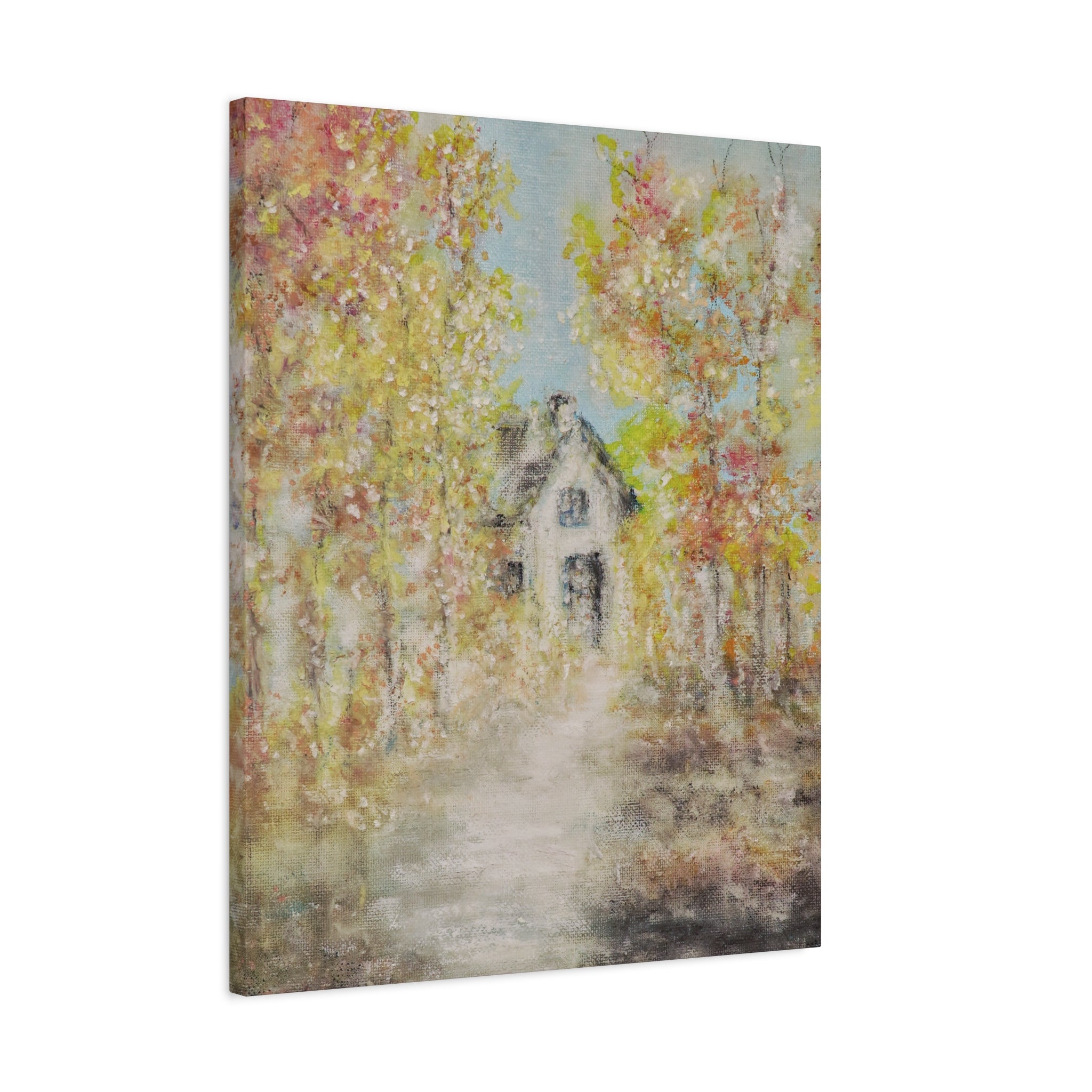 Autumn Cottage Canvas Print — Stretched Matte Wall Art