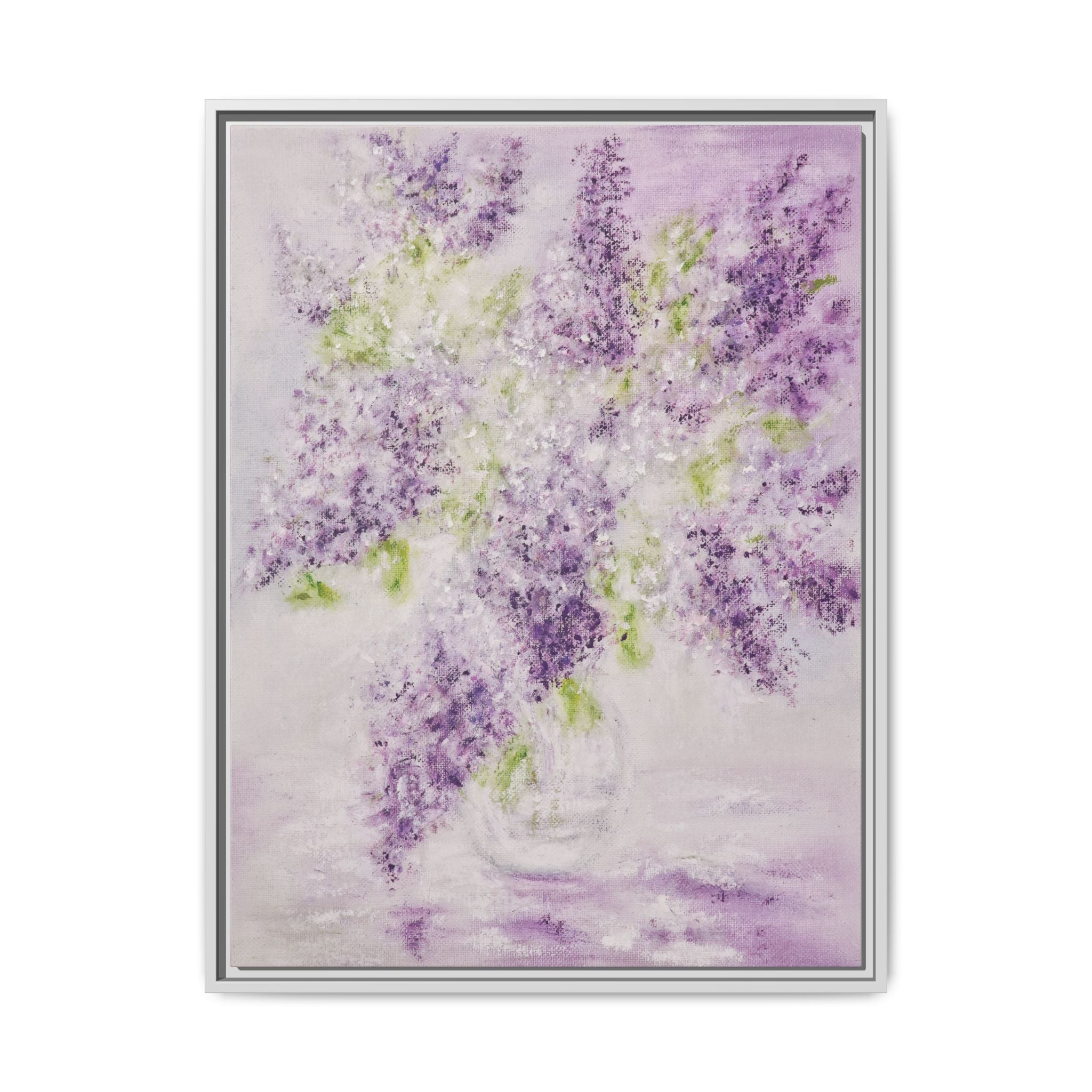 Framed Lilac Canvas Print — Matte Floral Wall Art