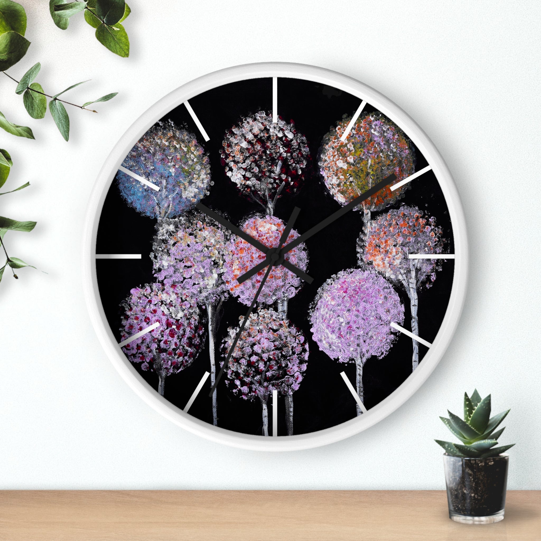 Allium Bouquet Wall Clock — Floral Modern Decorative Clock for Home & Office