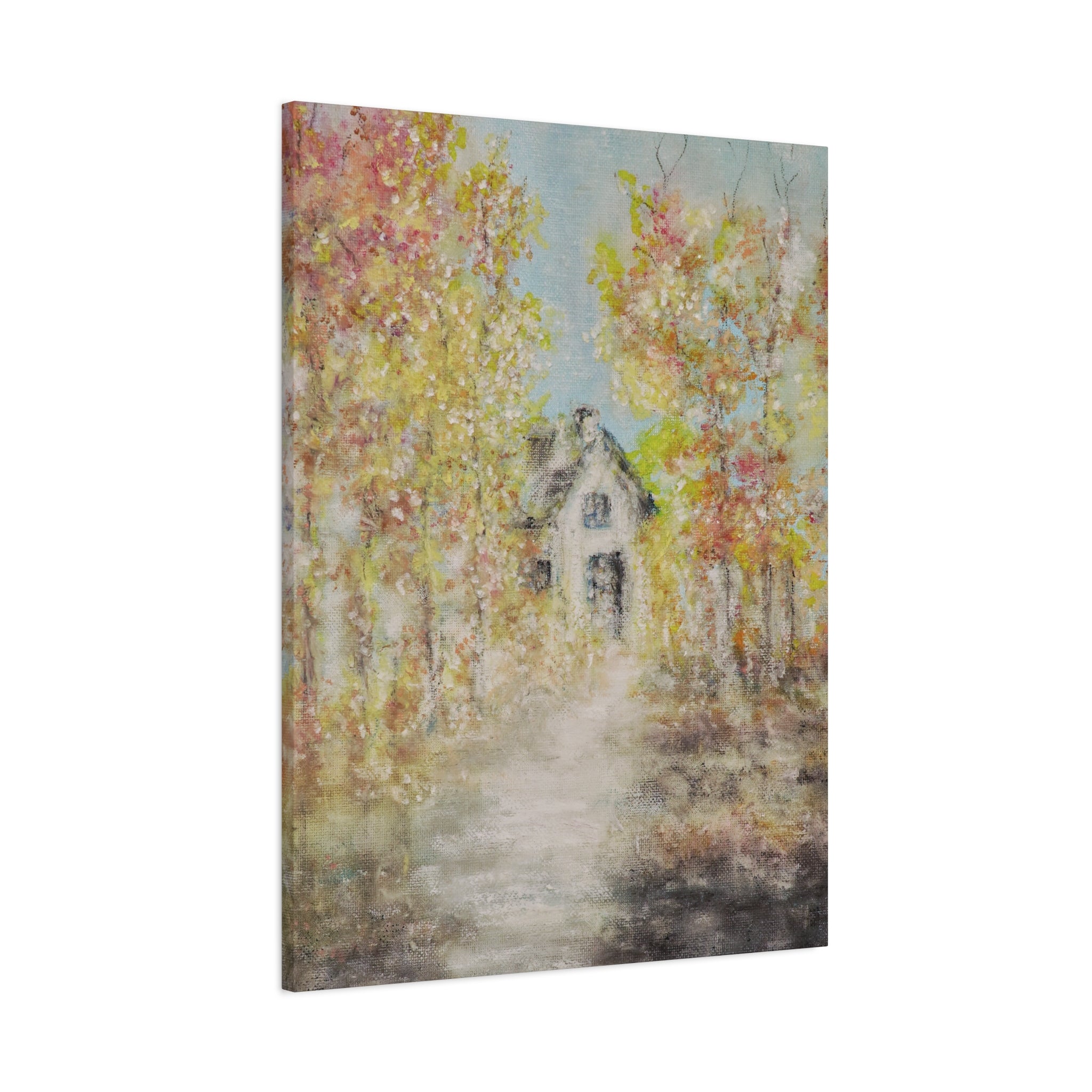Autumn Cottage Canvas Print — Stretched Matte Wall Art