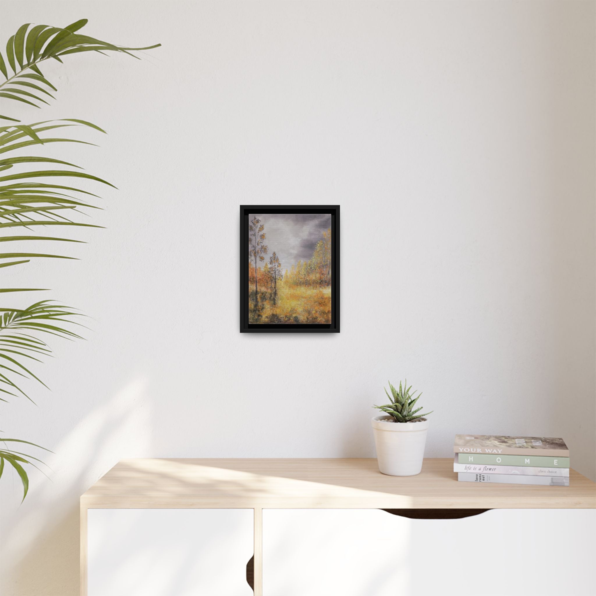 Autumn Meadow - Framed Autumn Landscape Canvas Print