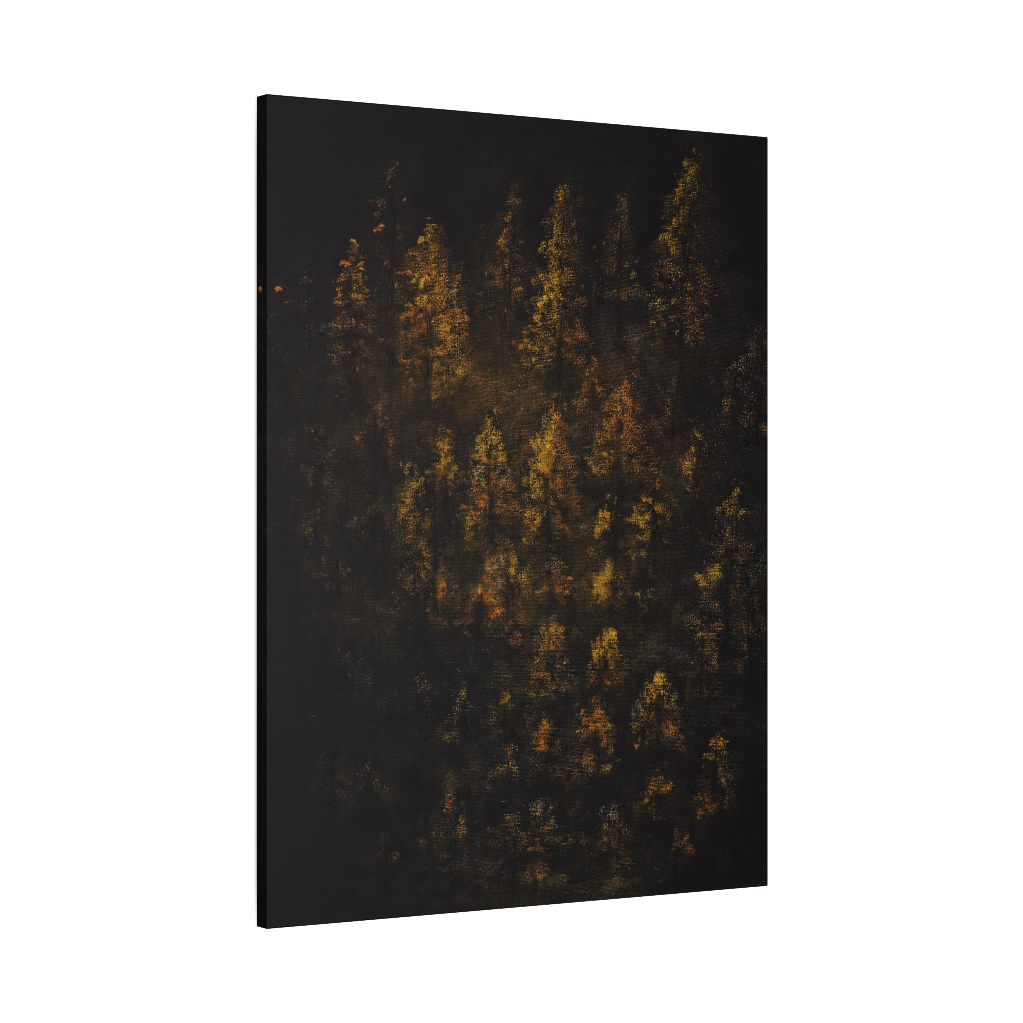 Autumn Forest Matte Canvas Print — Gold Fall Trees Wall Art, Stretched 1.25"