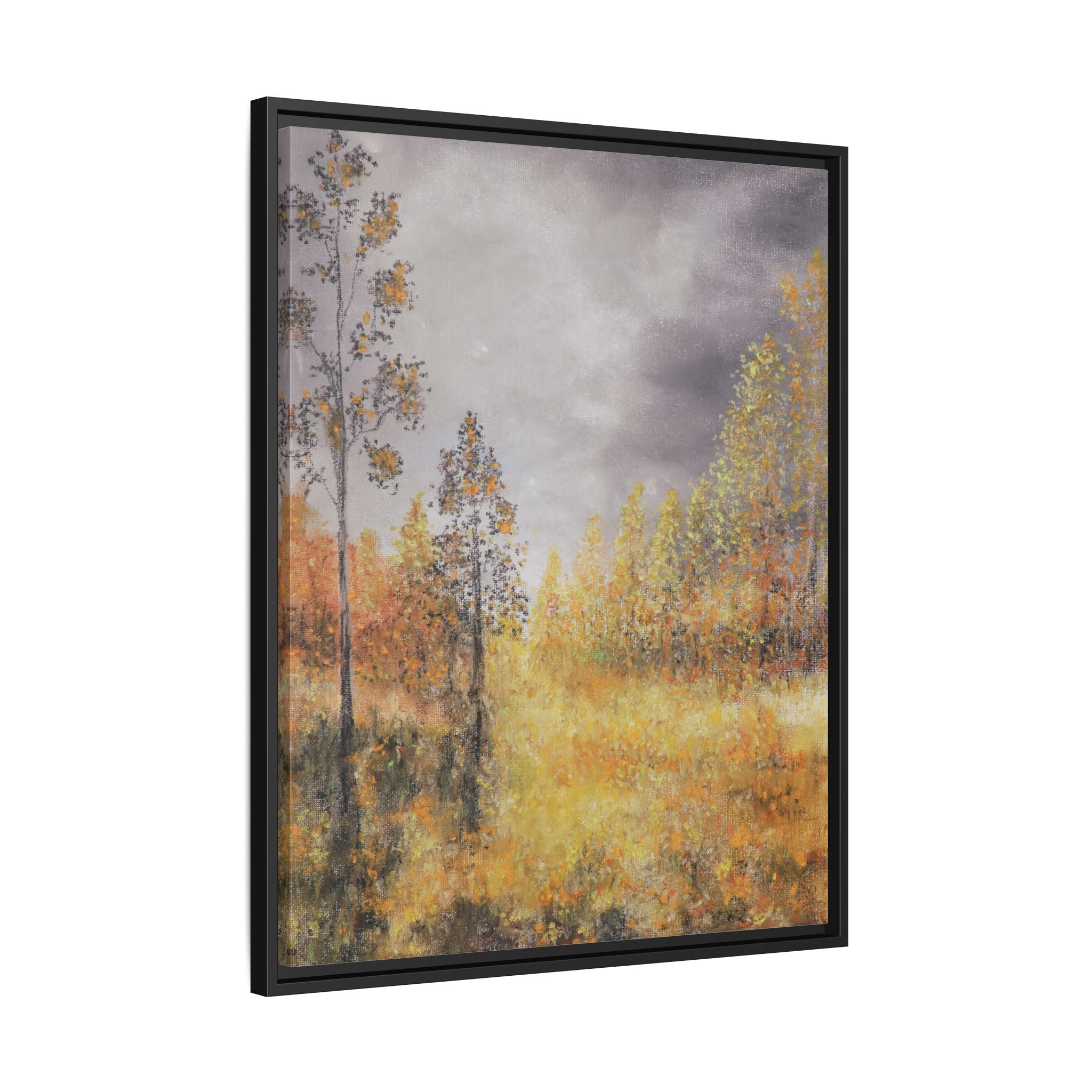 Autumn Meadow - Framed Autumn Landscape Canvas Print