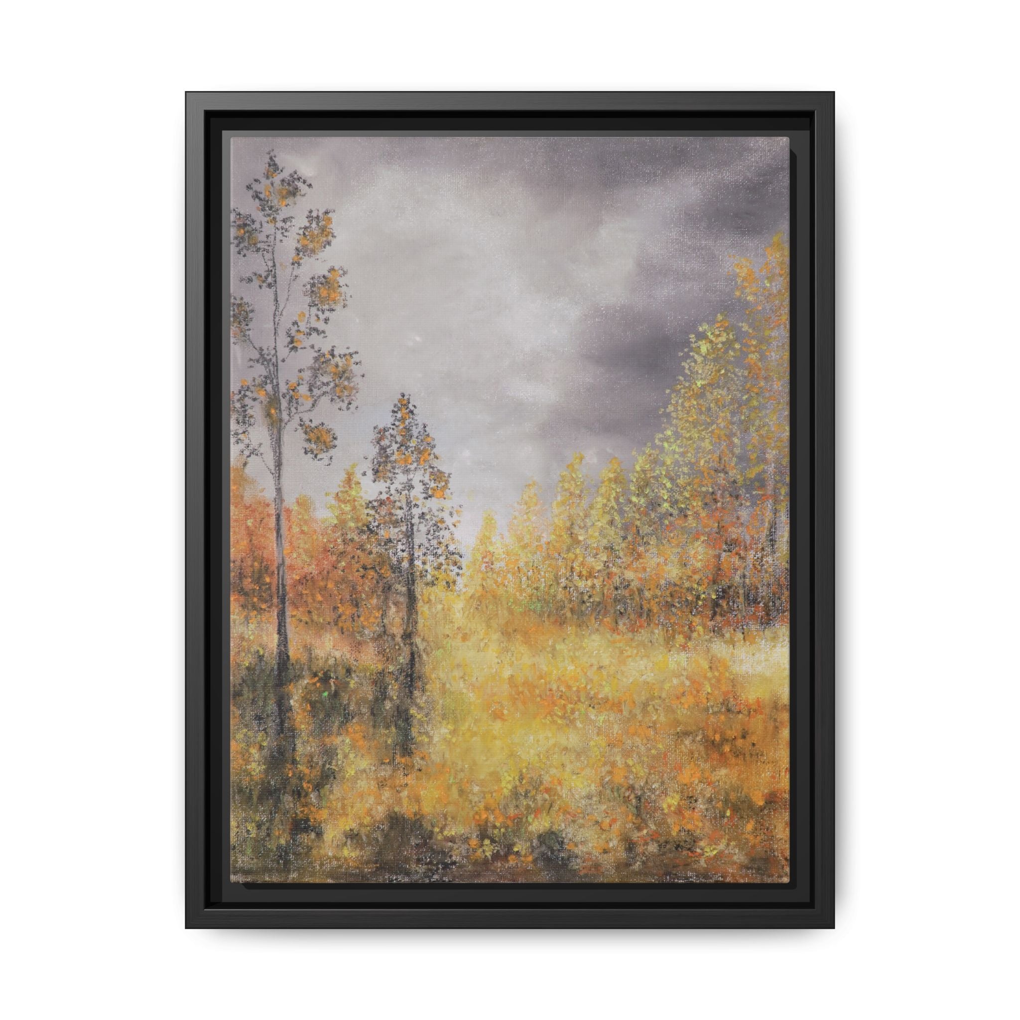 Autumn Meadow - Framed Autumn Landscape Canvas Print