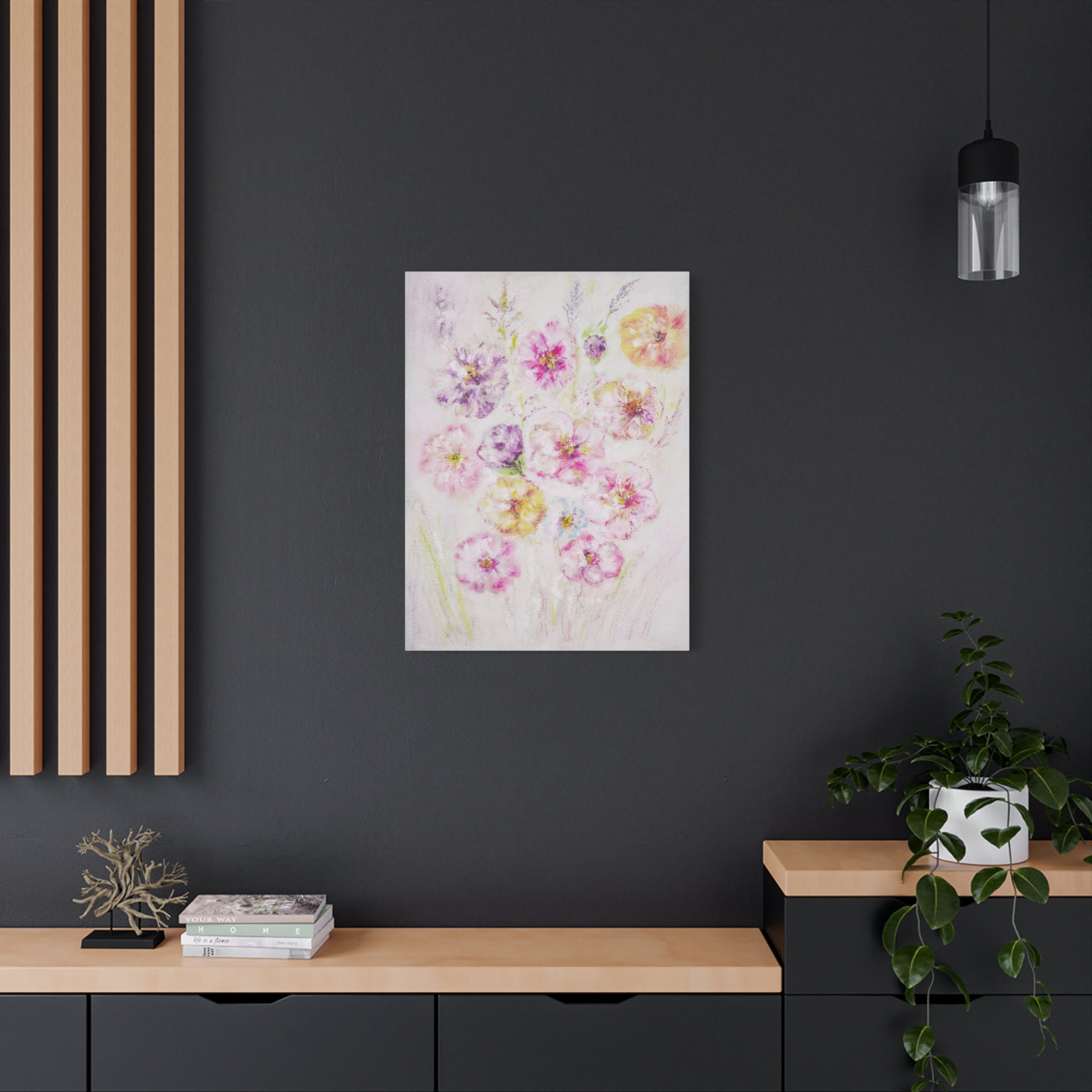 Floral Watercolor Bouquet Canvas Print — Matte Stretched Wall Art