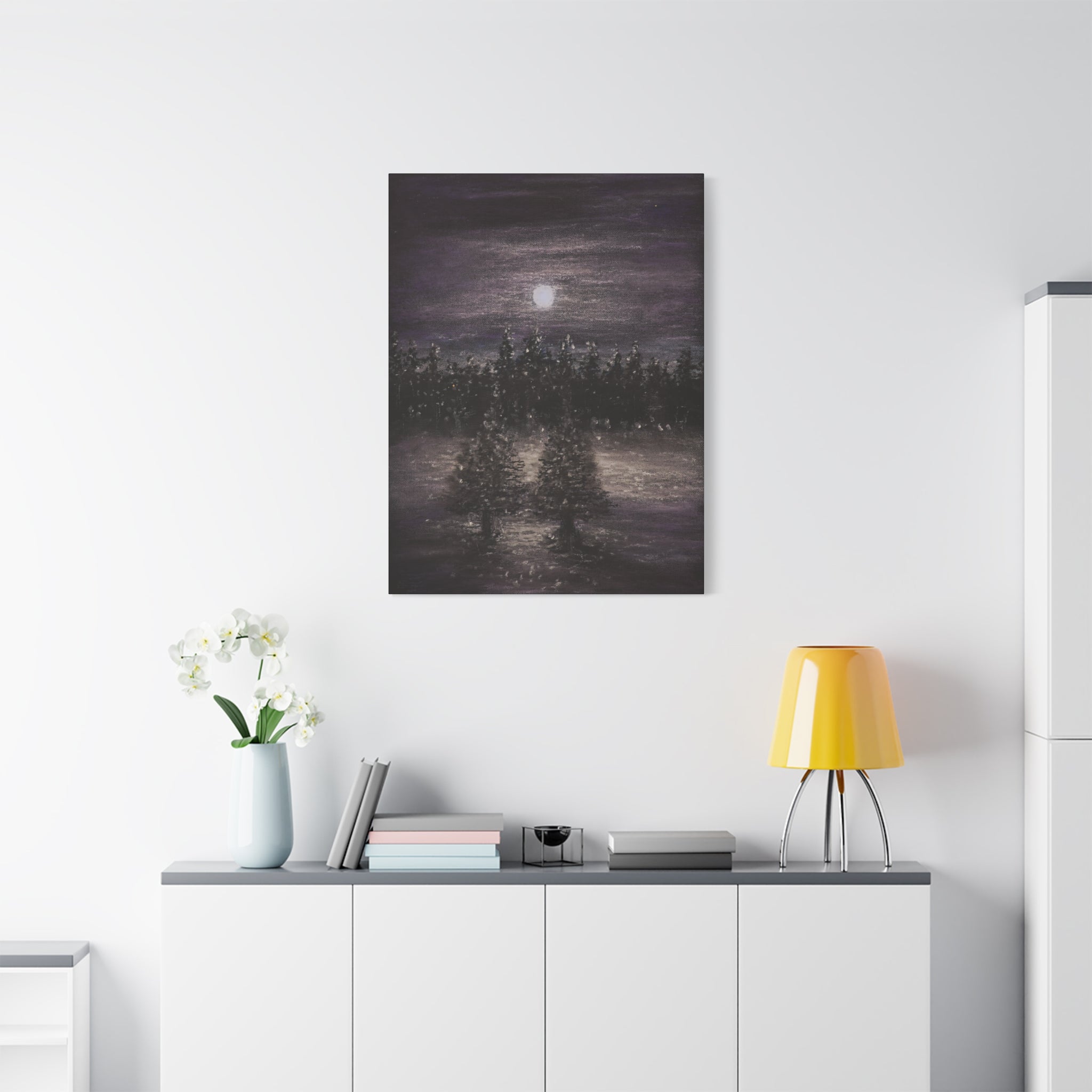 Moonlit Forest Canvas Print — Matte Stretched Wall Art