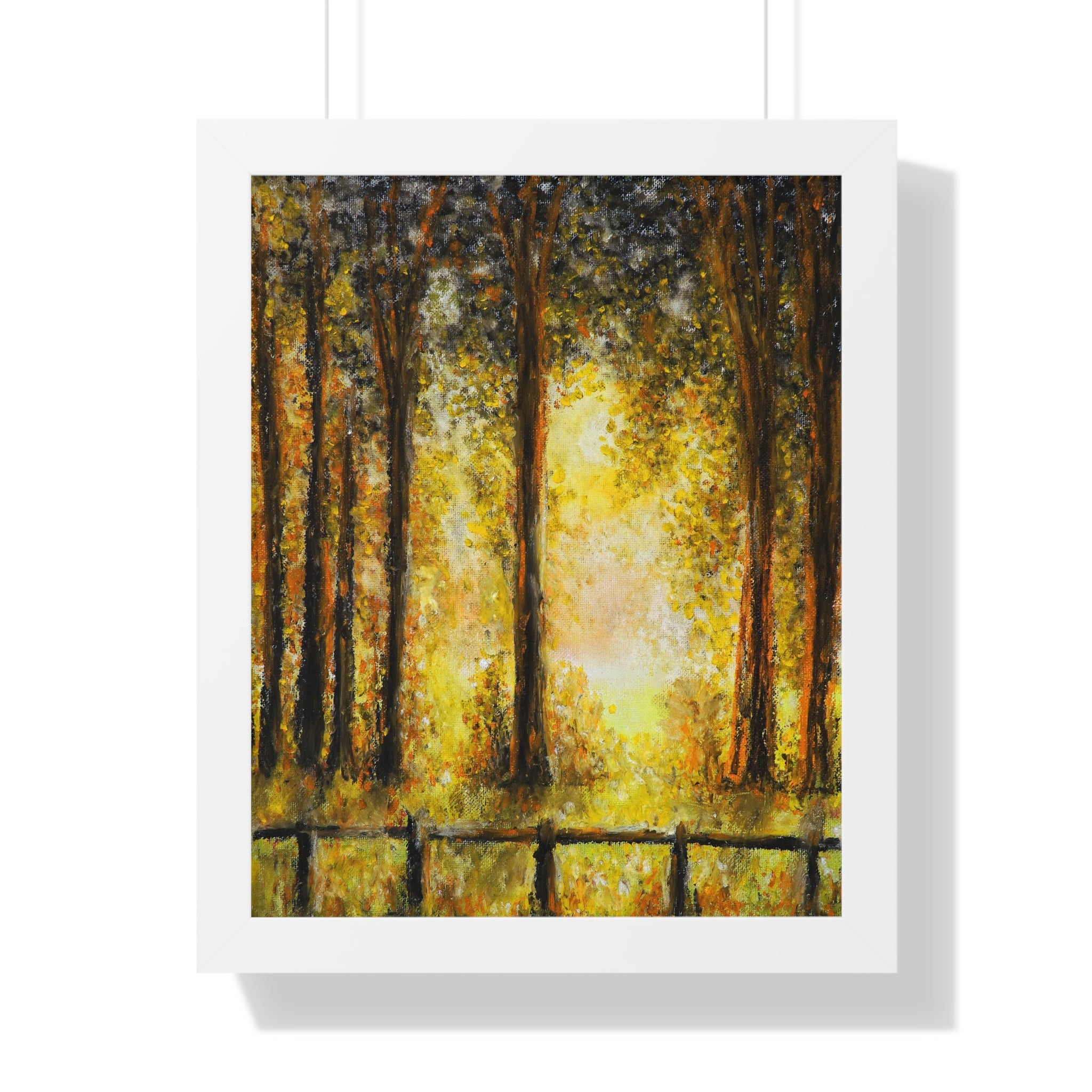 Framed Poster - Golden Forest Sunrise Art Print