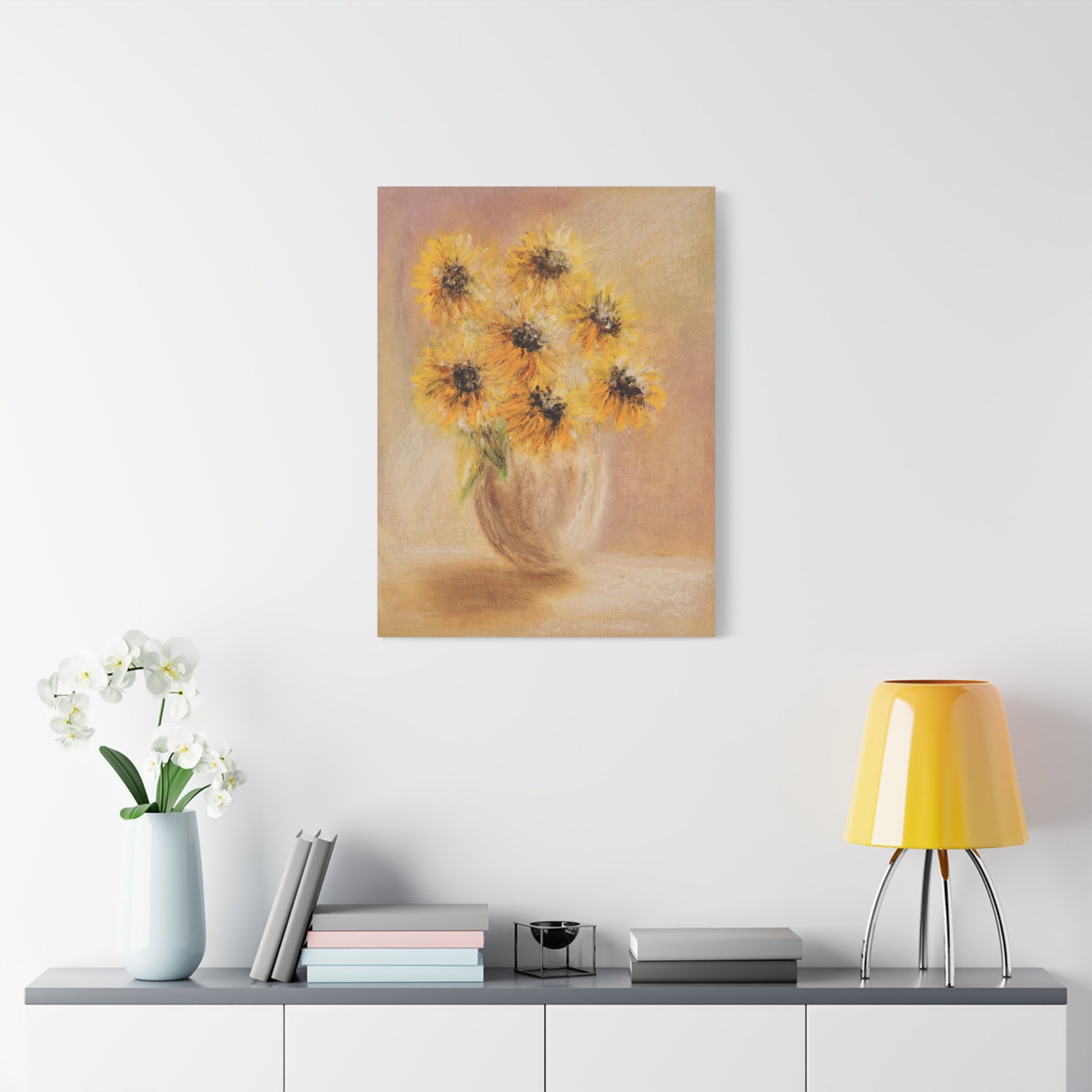 Sunflower Vase Canvas — Matte Stretched Wall Art