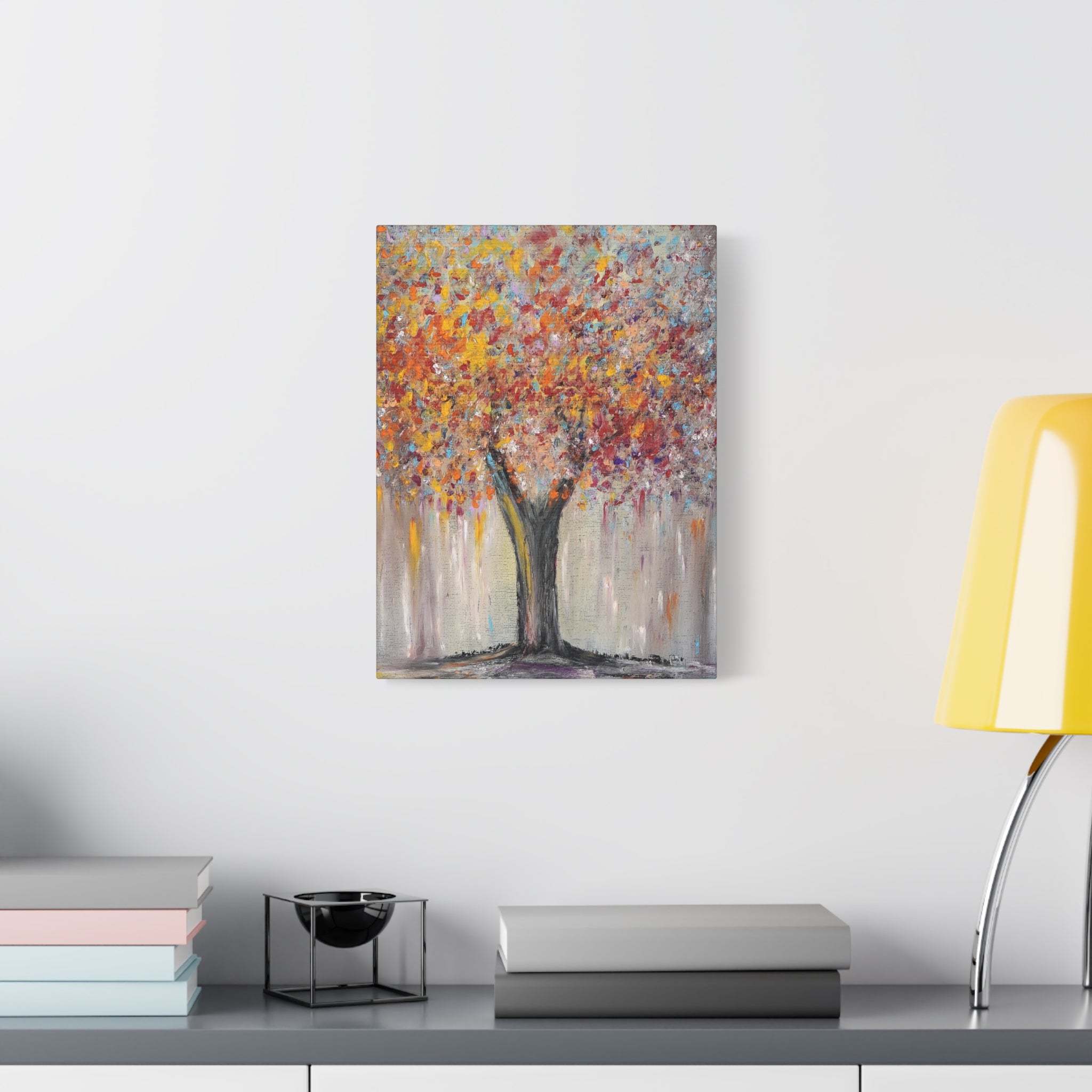 Autumn Abstract Tree Art Print Canvas