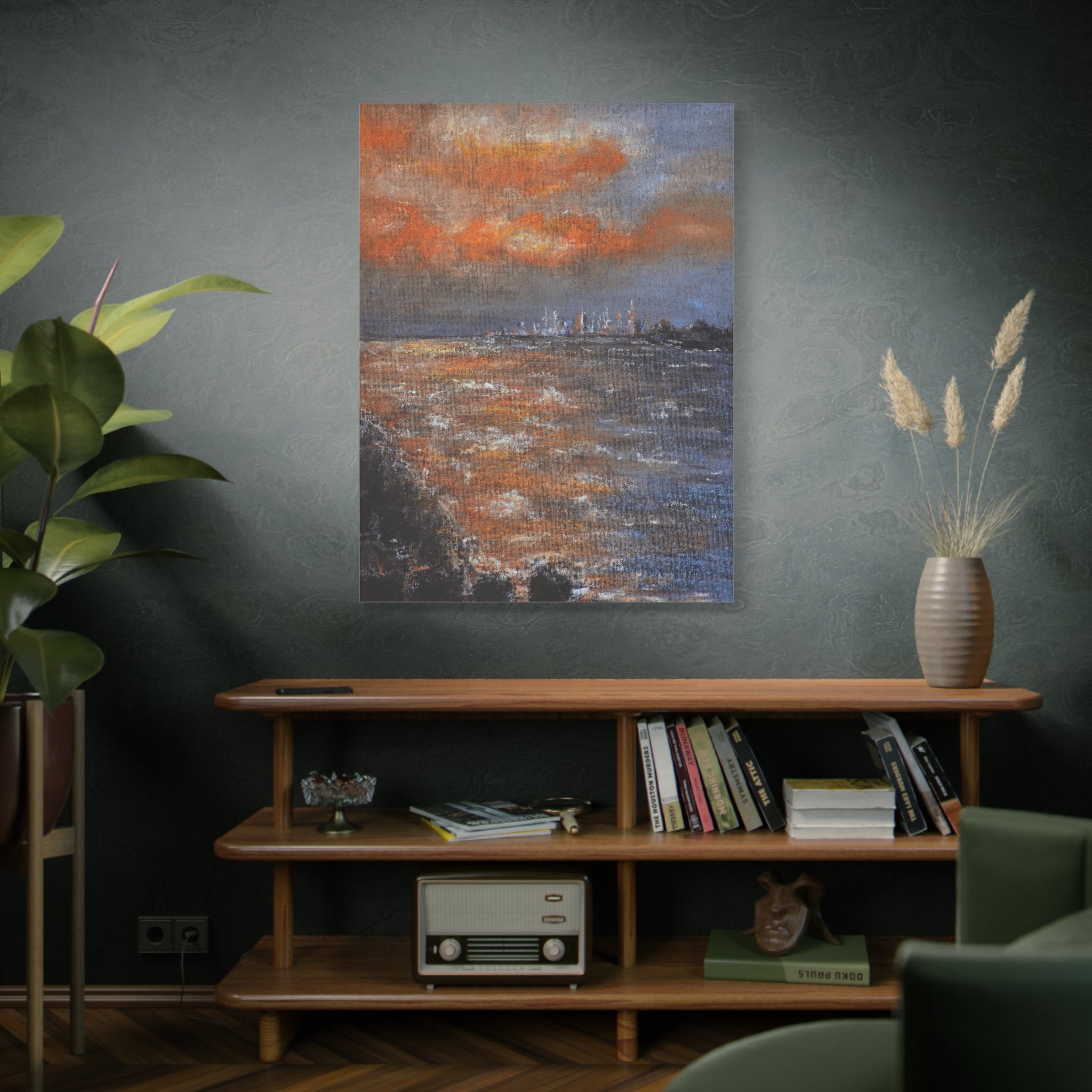 Sunset Coastal Canvas Wall Art — Stretched Matte Landscape Print