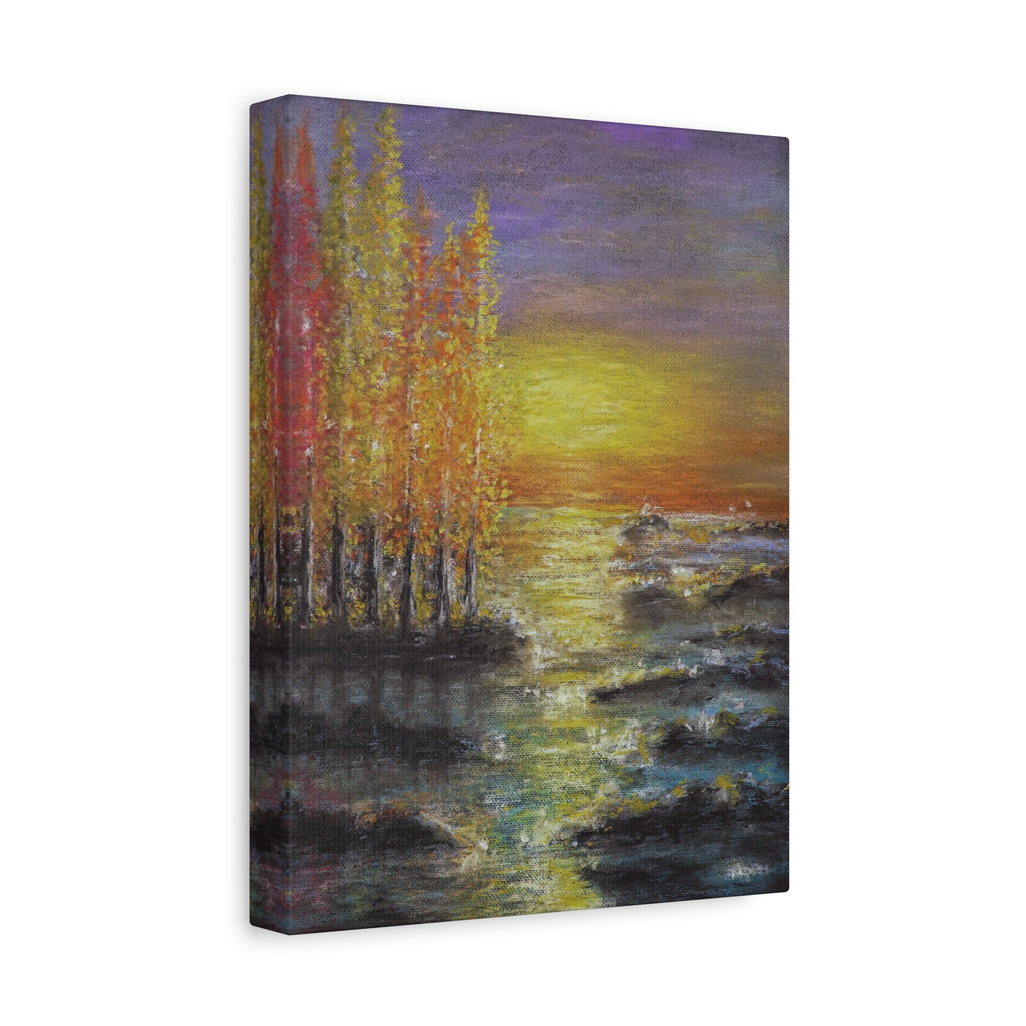 Tranquil Sunset Lake Canvas Print — Matte Stretched Canvas