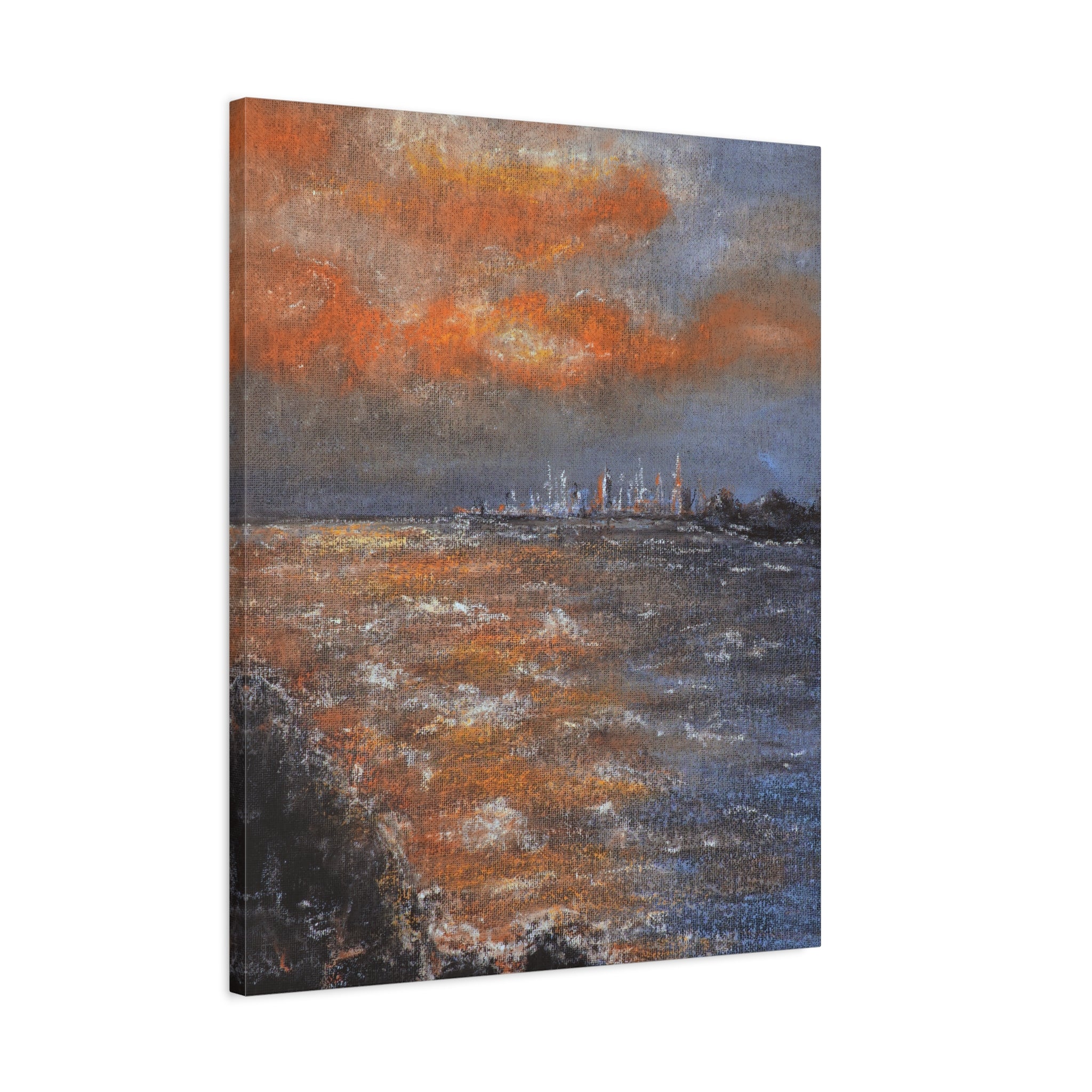 Sunset Coastal Canvas Wall Art — Stretched Matte Landscape Print