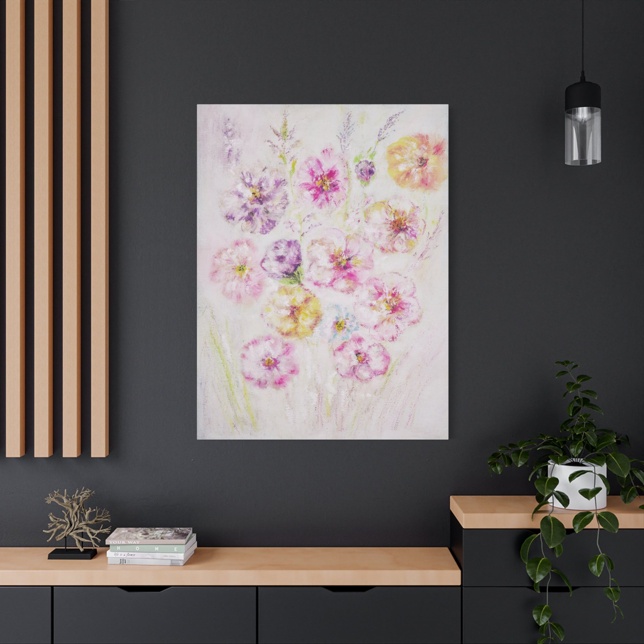 Floral Watercolor Bouquet Canvas Print — Matte Stretched Wall Art