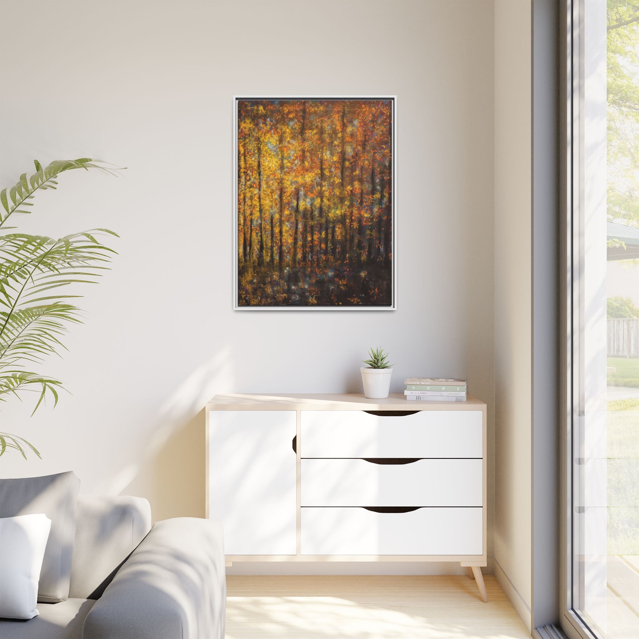 Autumn Forest Matte Canvas Print — Framed Fall Landscape Wall Art