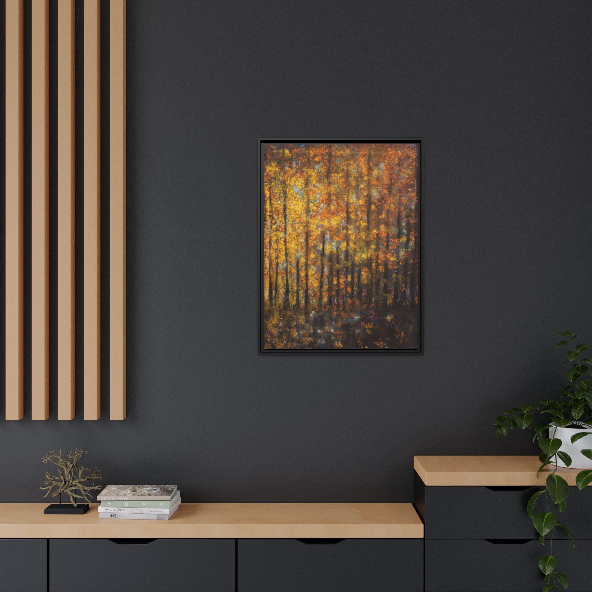 Autumn Forest Matte Canvas Print — Framed Fall Landscape Wall Art