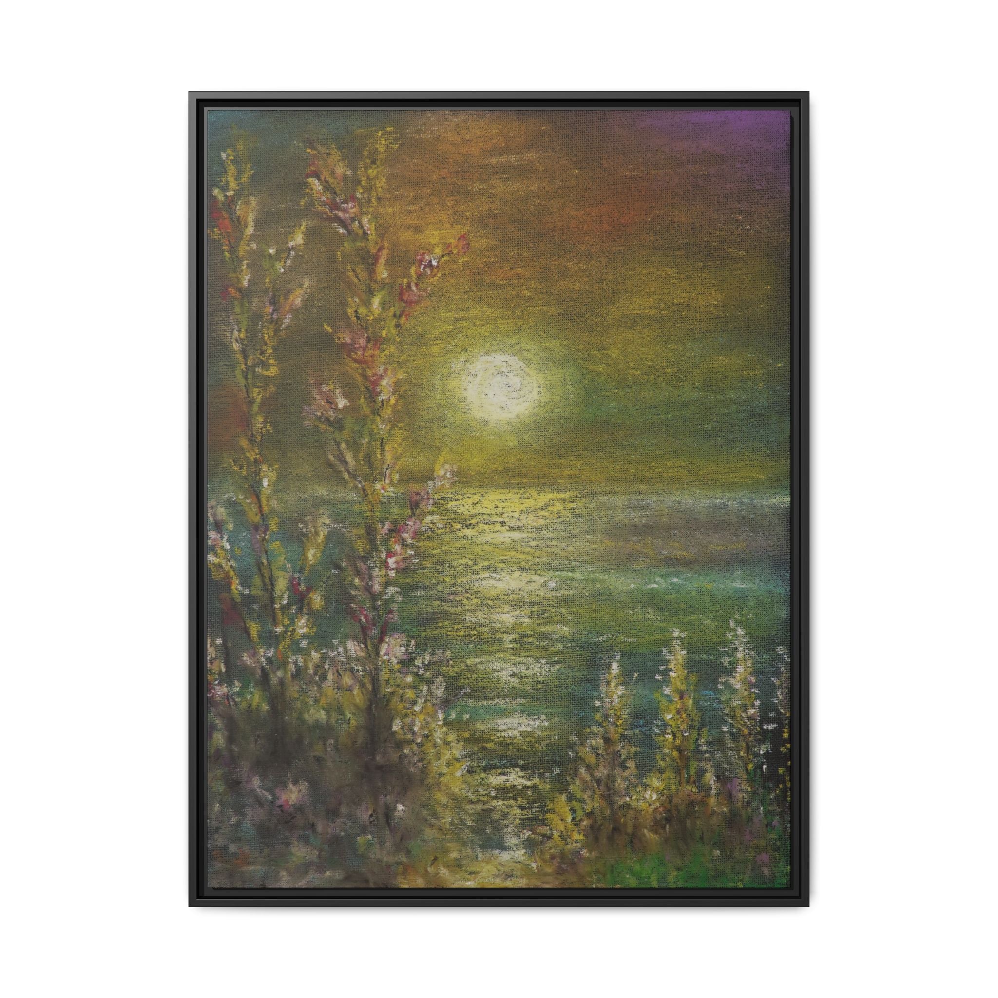 Framed Matte Canvas Print — Tranquil Moonlit Seascape