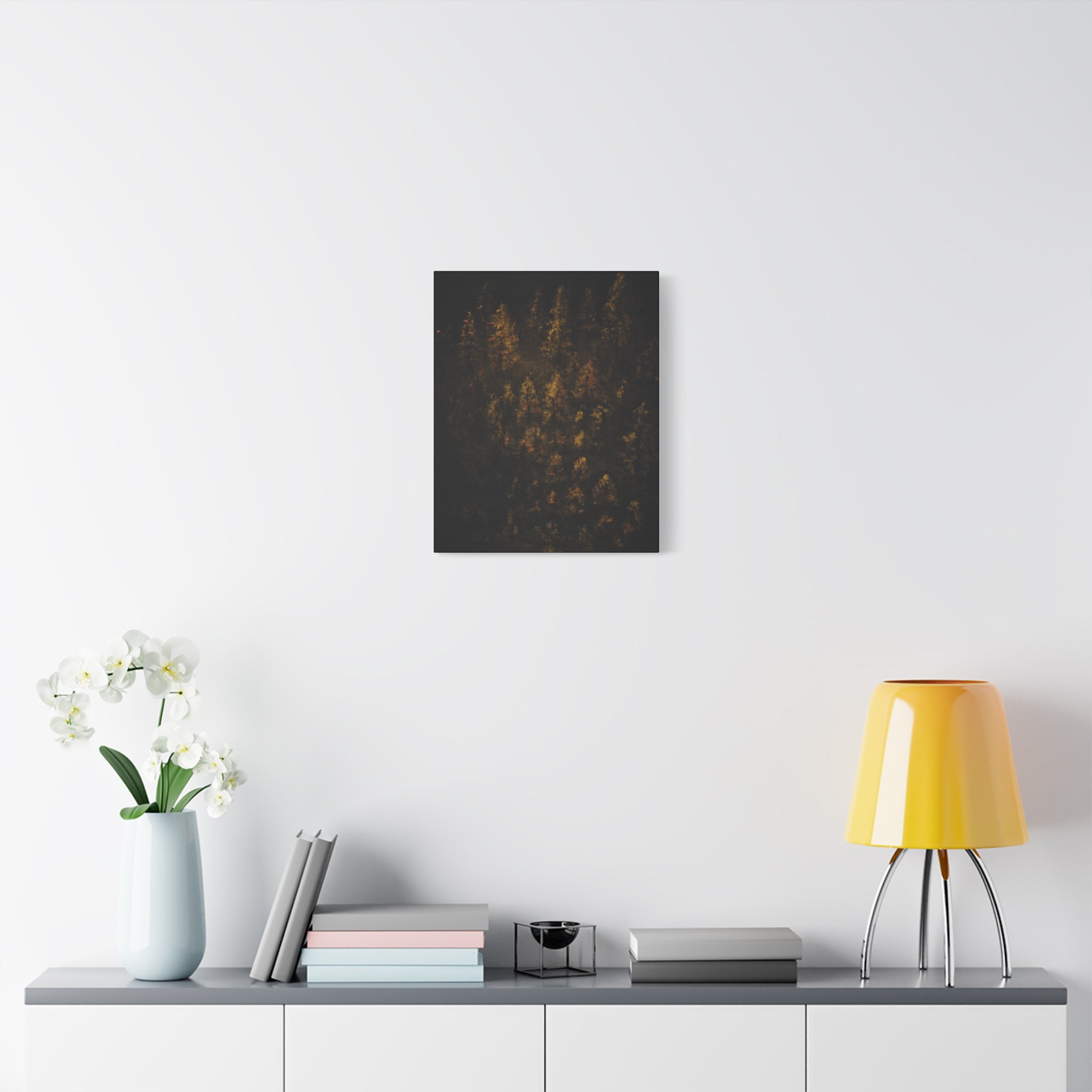 Autumn Forest Matte Canvas Print — Gold Fall Trees Wall Art, Stretched 1.25"