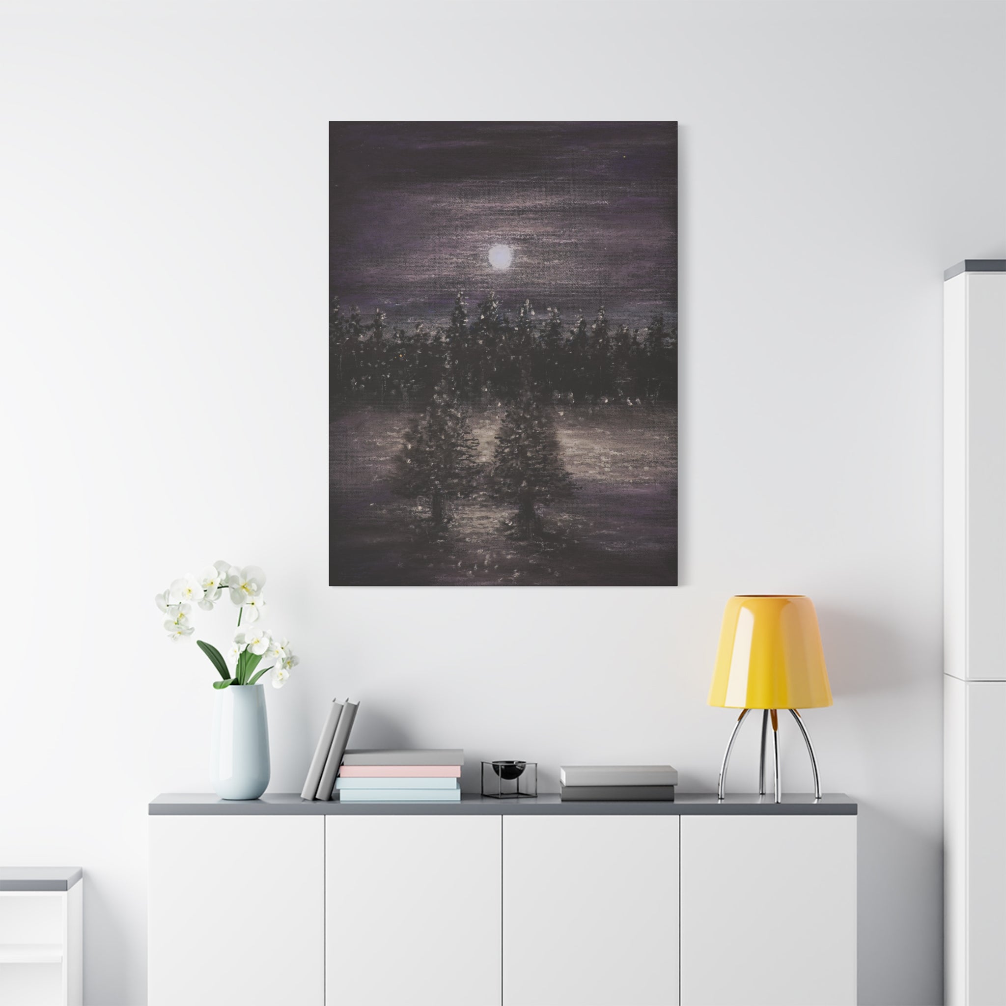 Moonlit Forest Canvas Print — Matte Stretched Wall Art