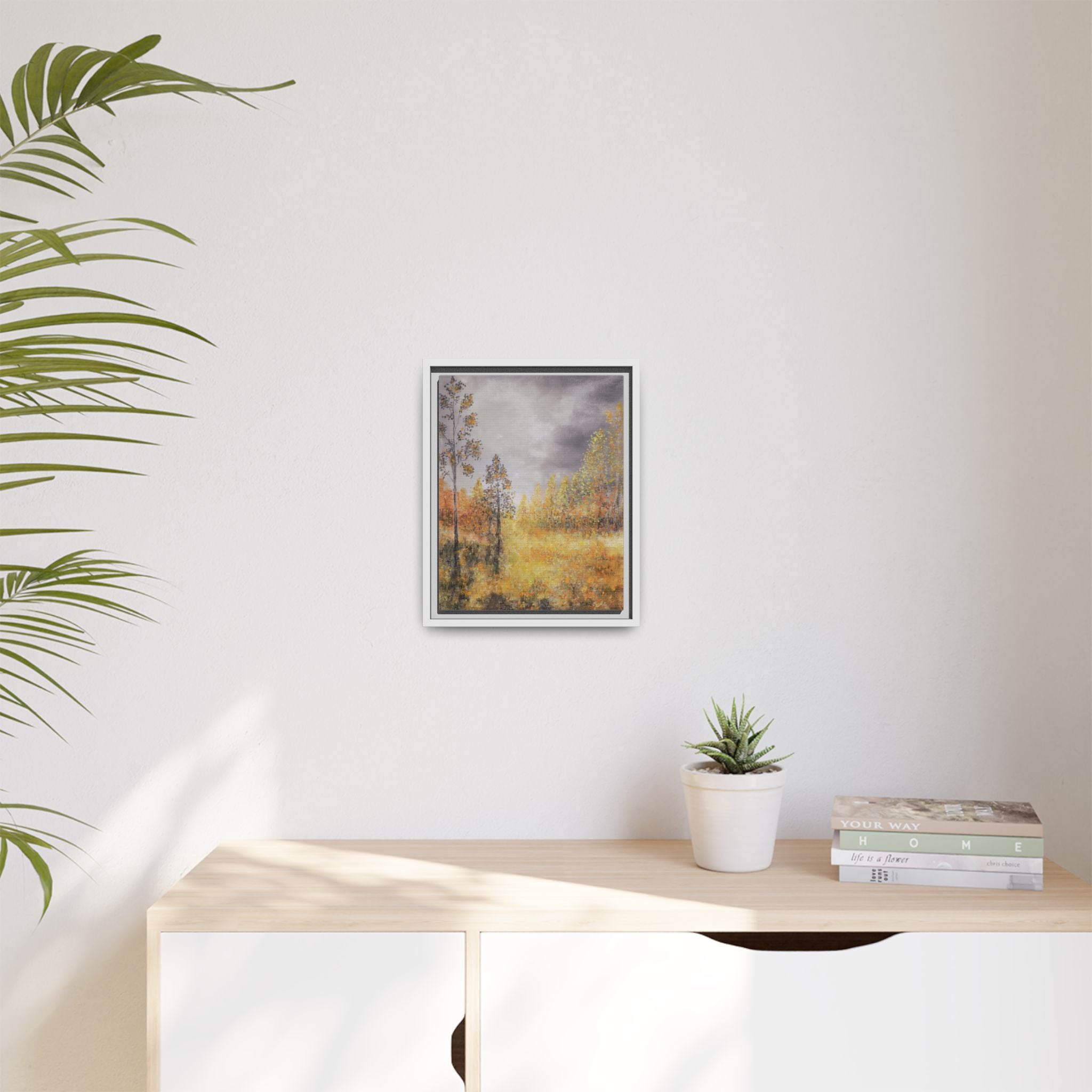 Autumn Meadow - Framed Autumn Landscape Canvas Print