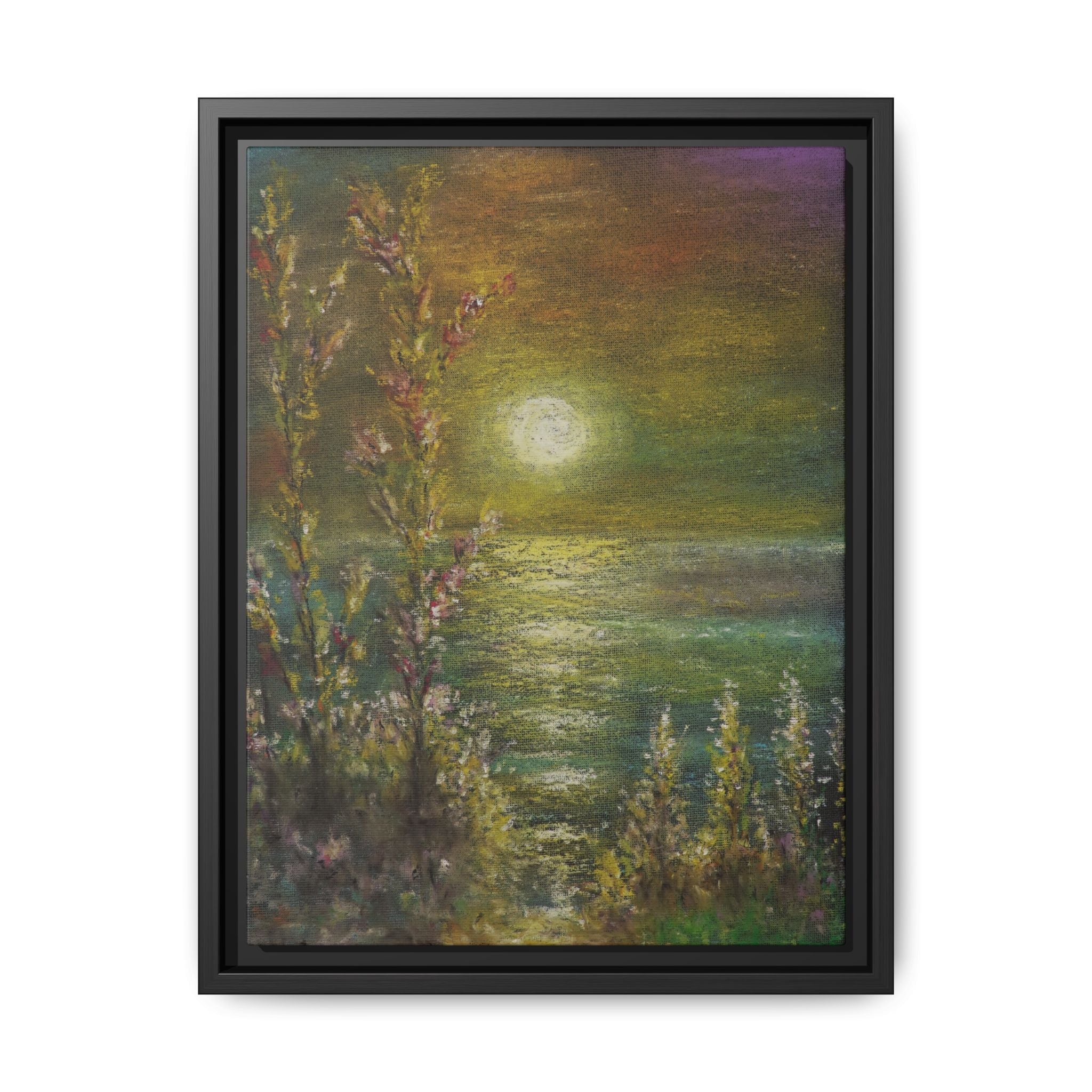 Framed Matte Canvas Print — Tranquil Moonlit Seascape