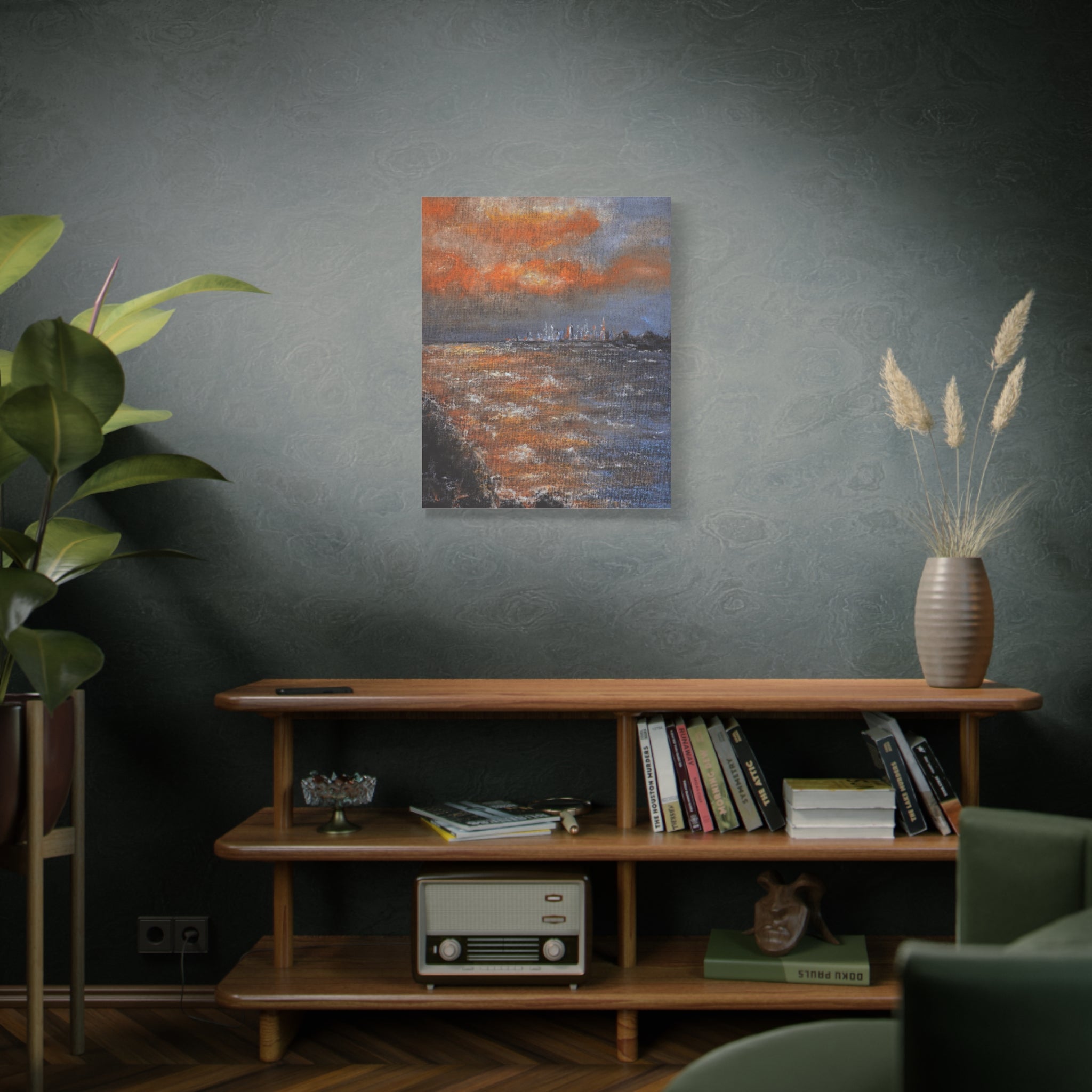 Sunset Coastal Canvas Wall Art — Stretched Matte Landscape Print