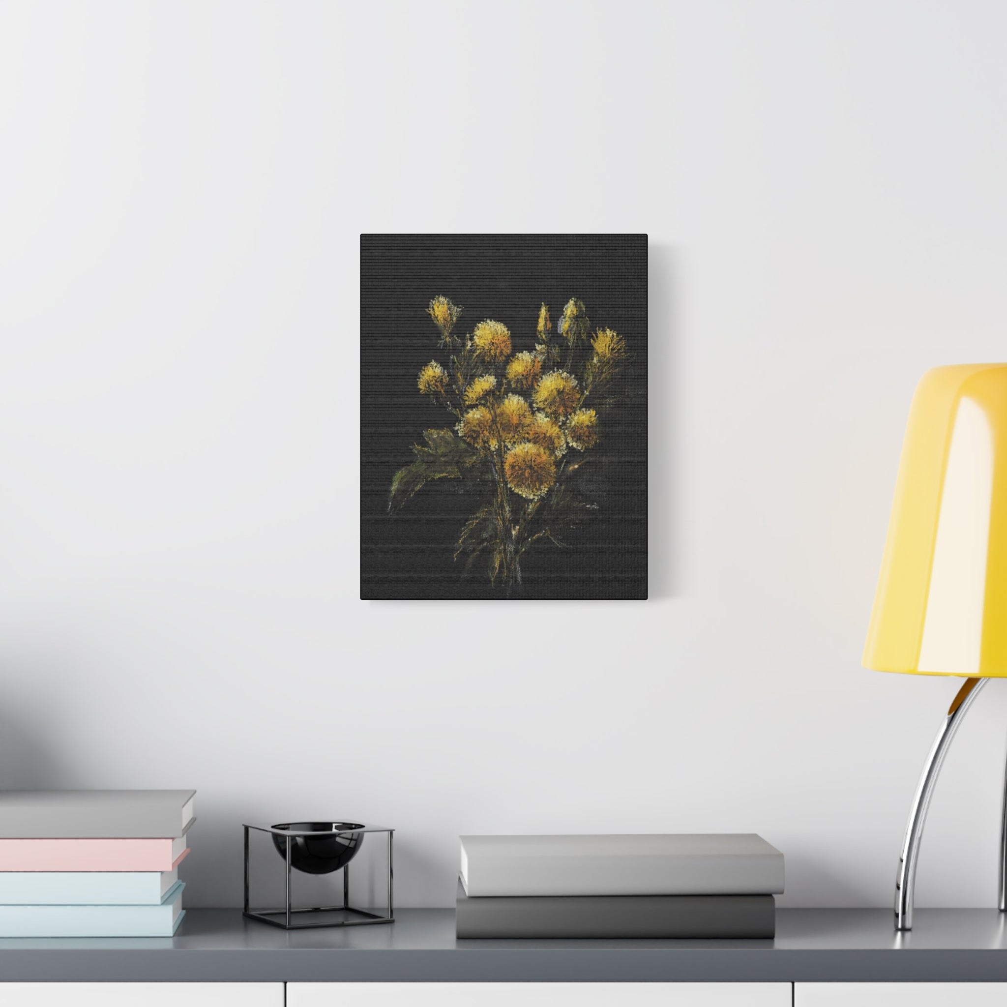 Floral Yellow Bouquet Matte Canvas Wall Art