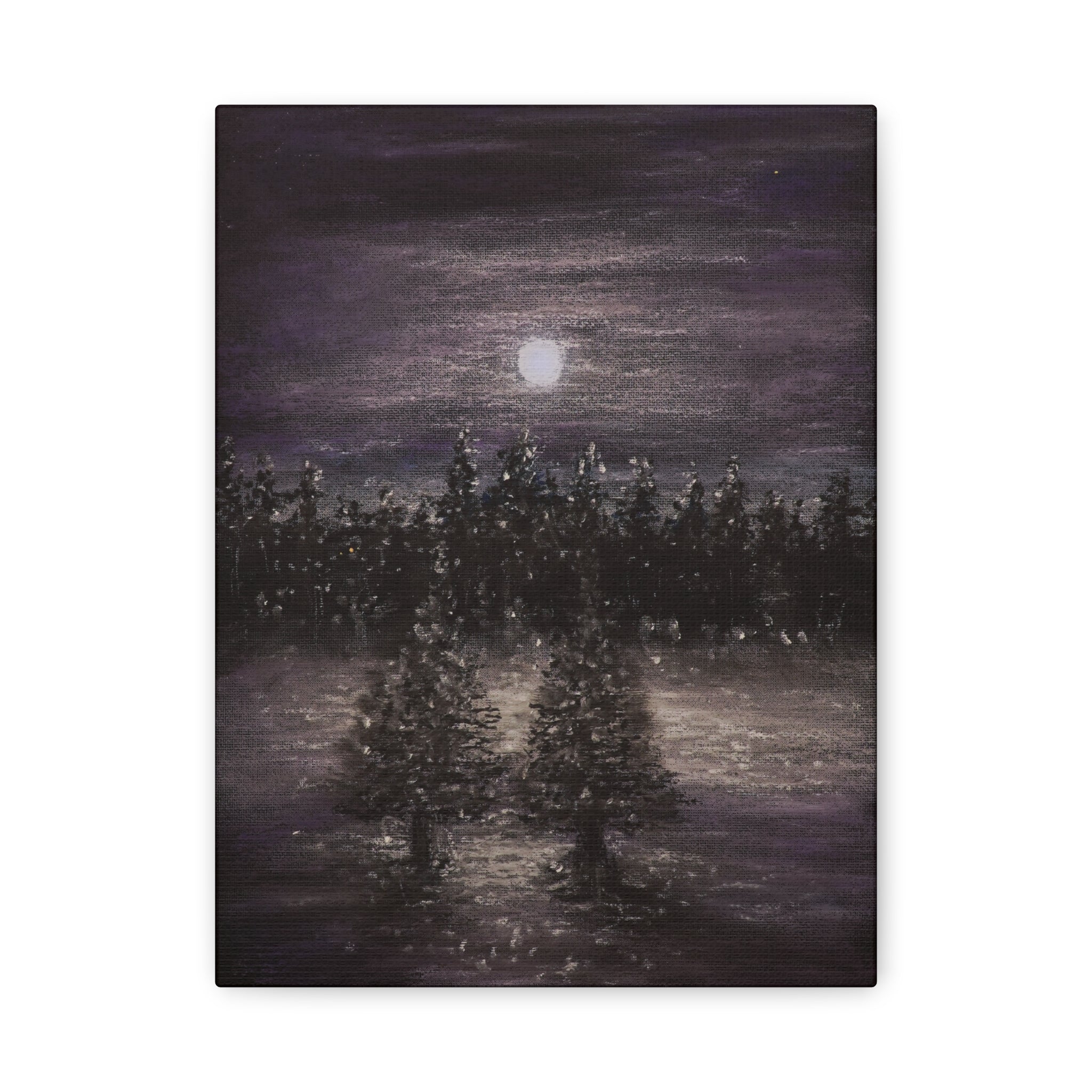 Moonlit Forest Canvas Print — Matte Stretched Wall Art